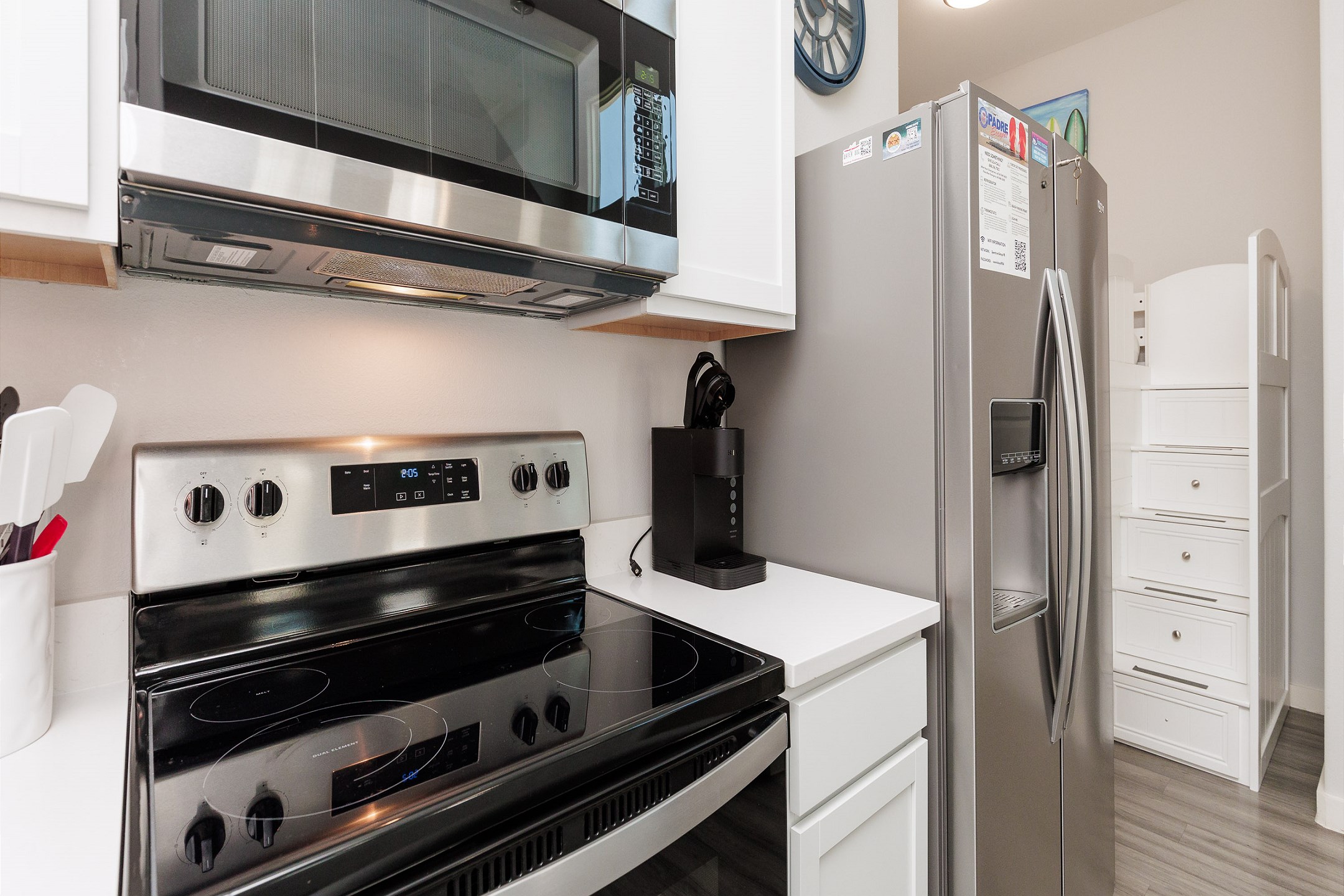 Modern kitchen with stainless steel appliances
