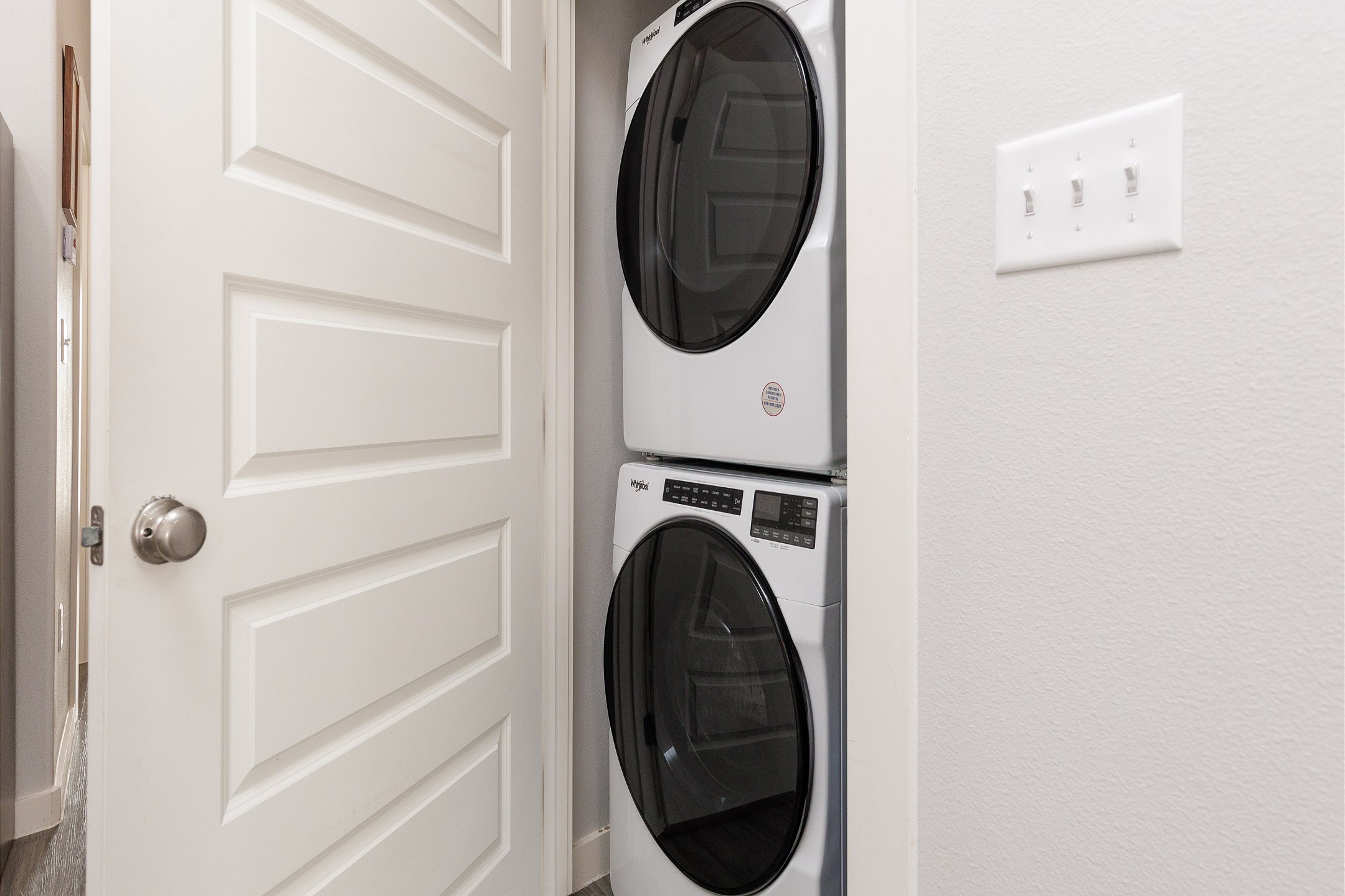 Washer / dryer located in hallway closet for added convenience during your stay 