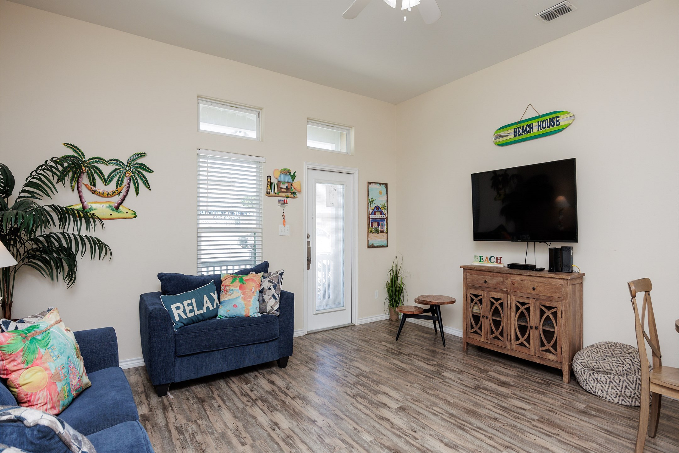 Open living space with flat screen TV to enjoy while relaxing 