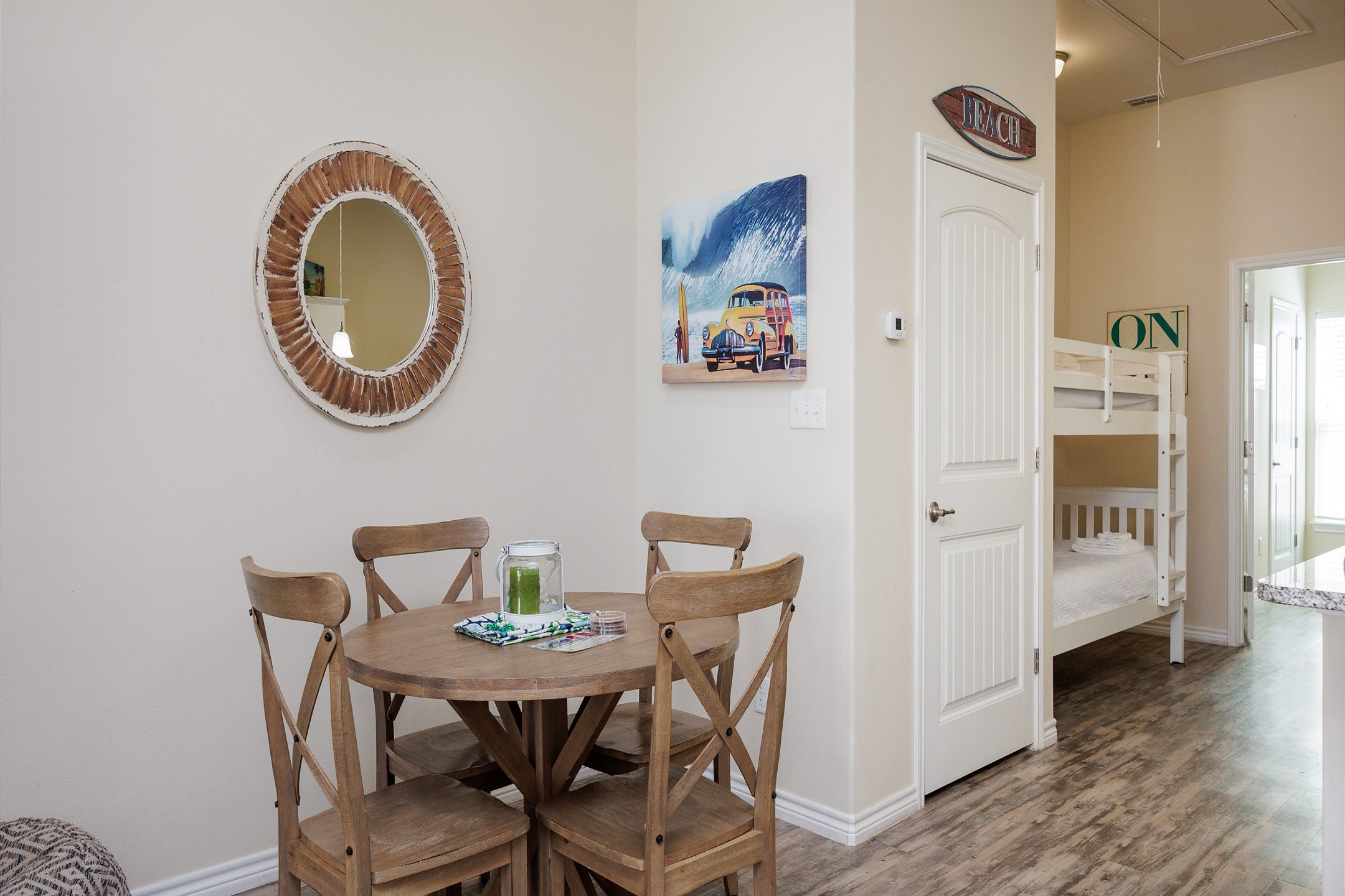 Dining table with seating for four