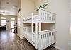 Twin size bunk beds in the hallway 