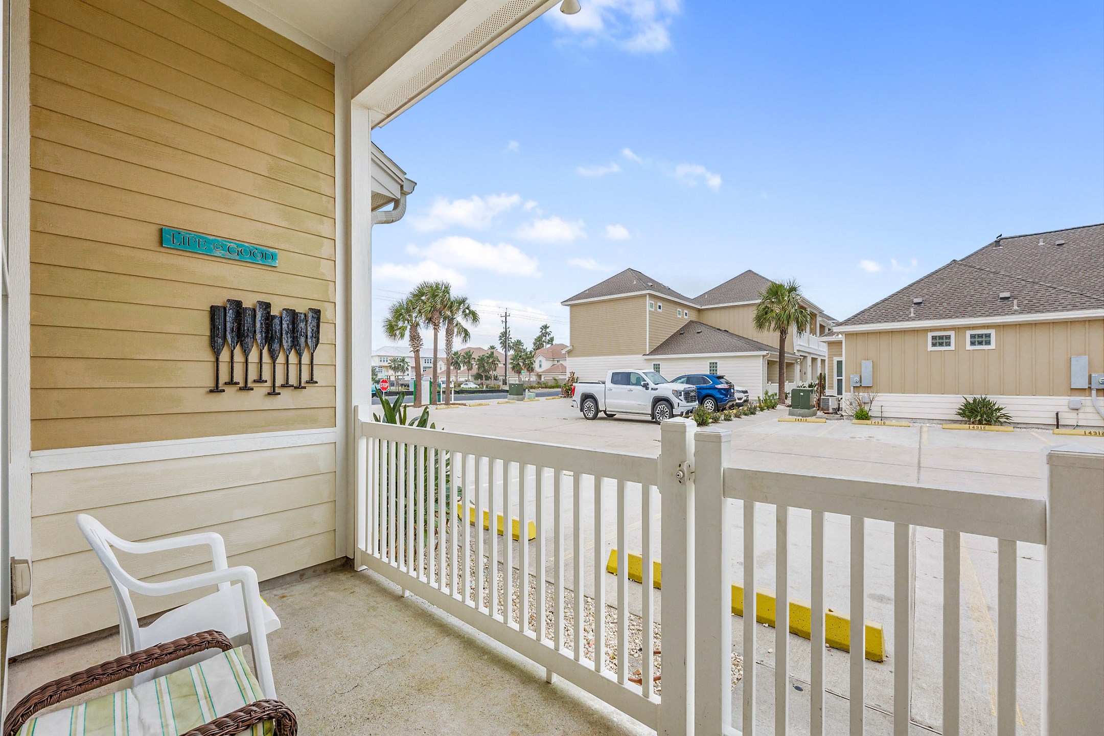 Private patio with seating to enjoy the Texas breeze