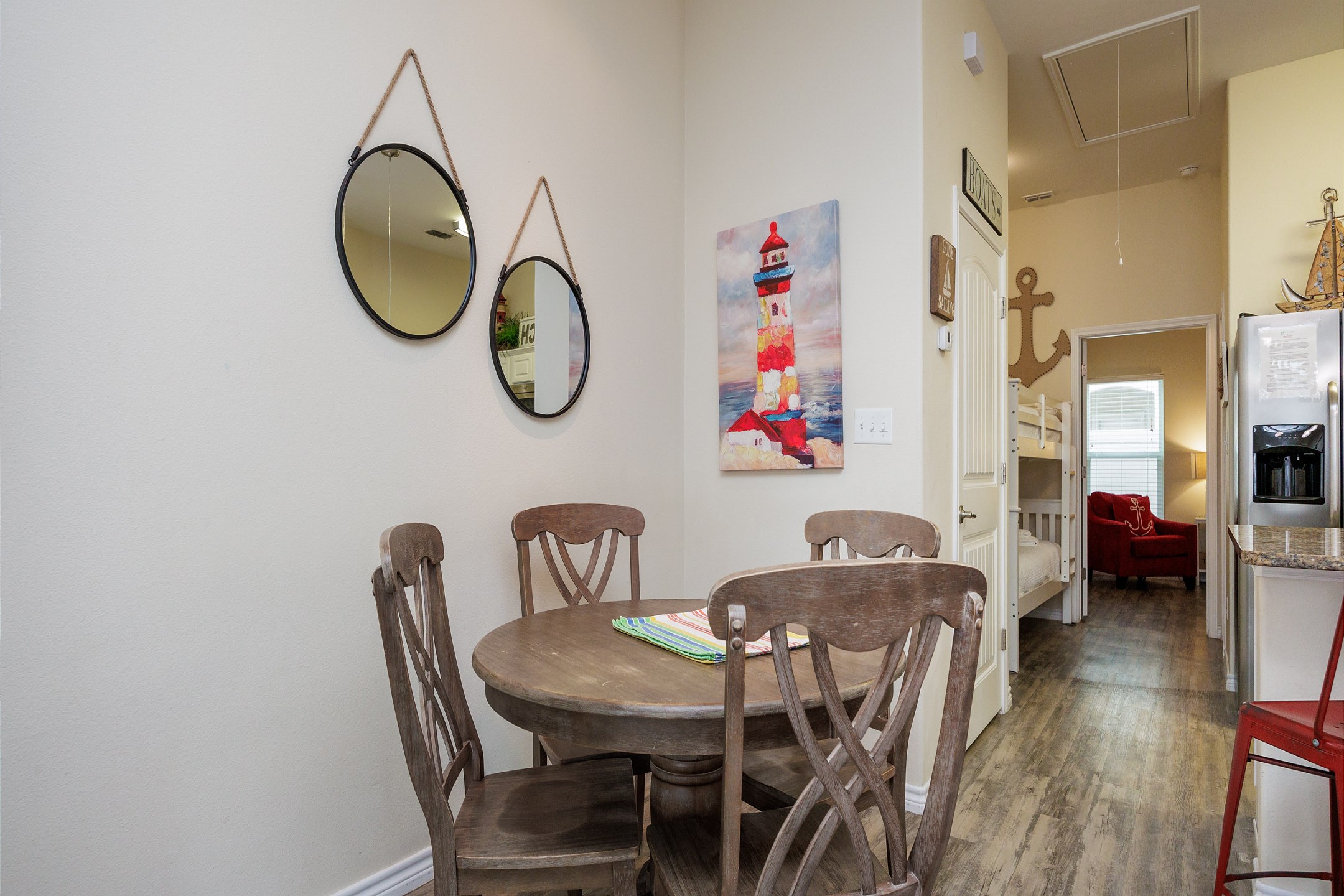 Dining table with seating for four 