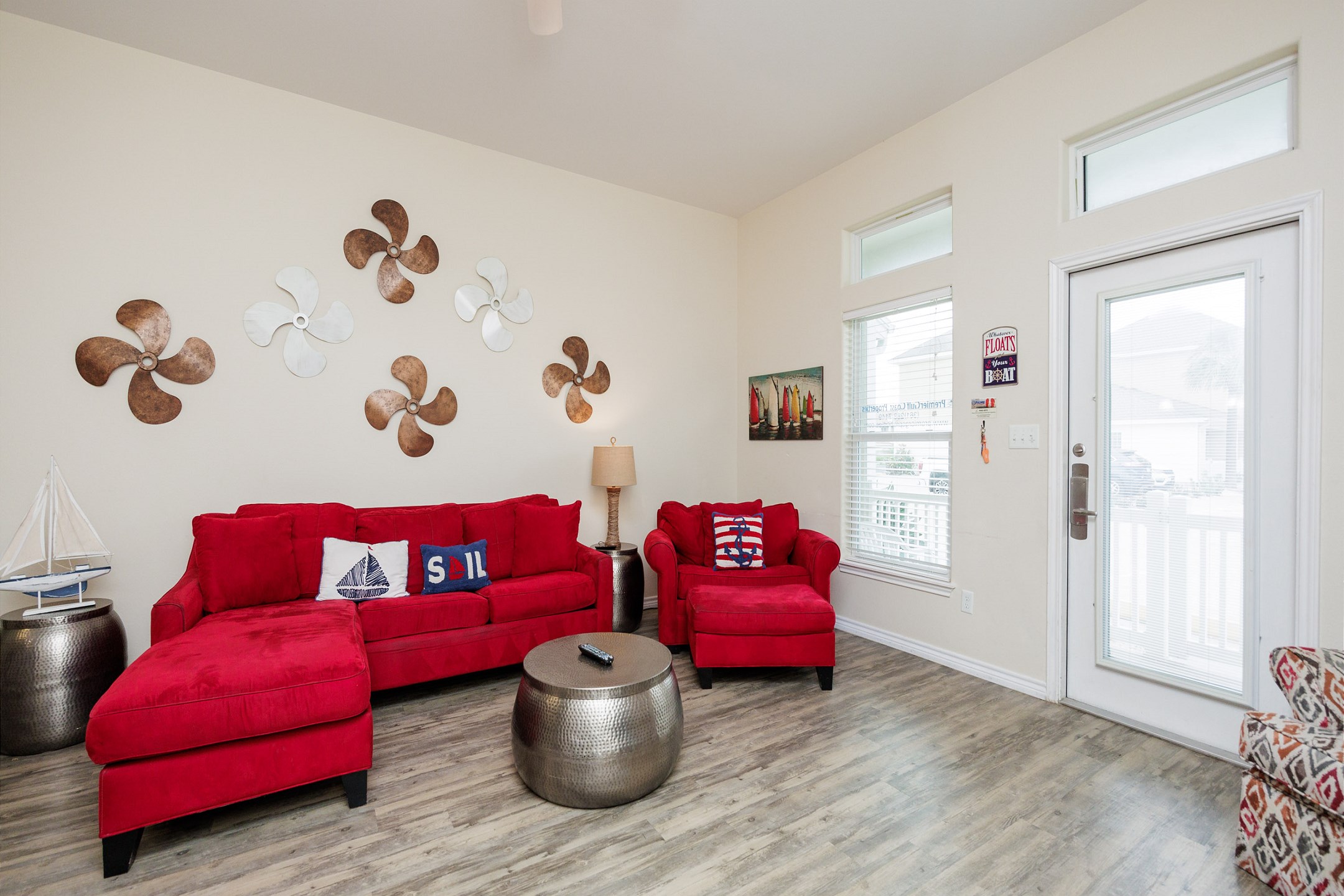 Cozy living space with lovely furniture and bright lighting 