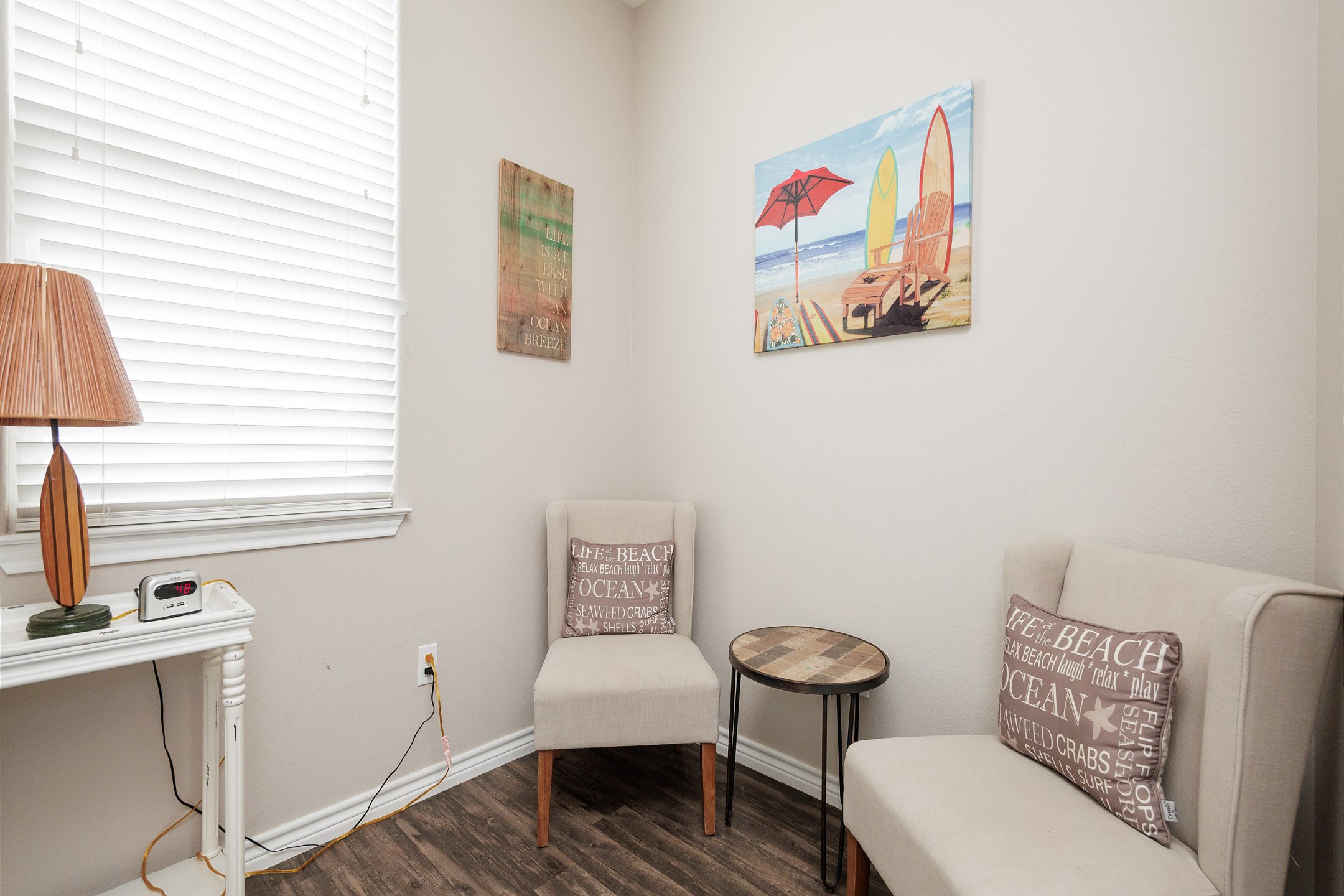Second bedroom on the second floor with king size bed and lovely seating area