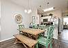 Charming dining area between the kitchen and living area