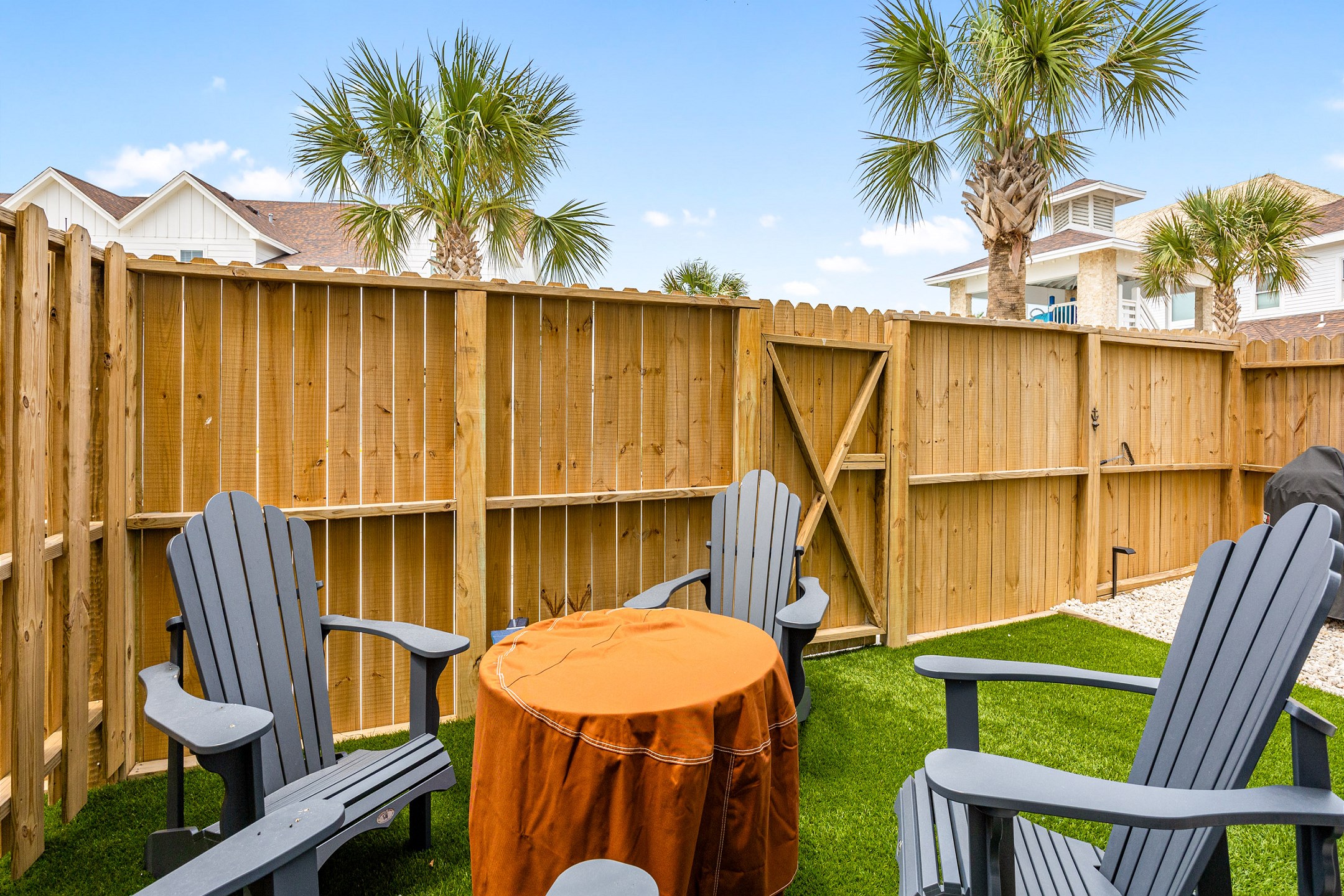 Enjoy the convenience of a private patio with a gated entrance—making it a breeze to head to the pool or stroll down to the docks for some waterfront fun.