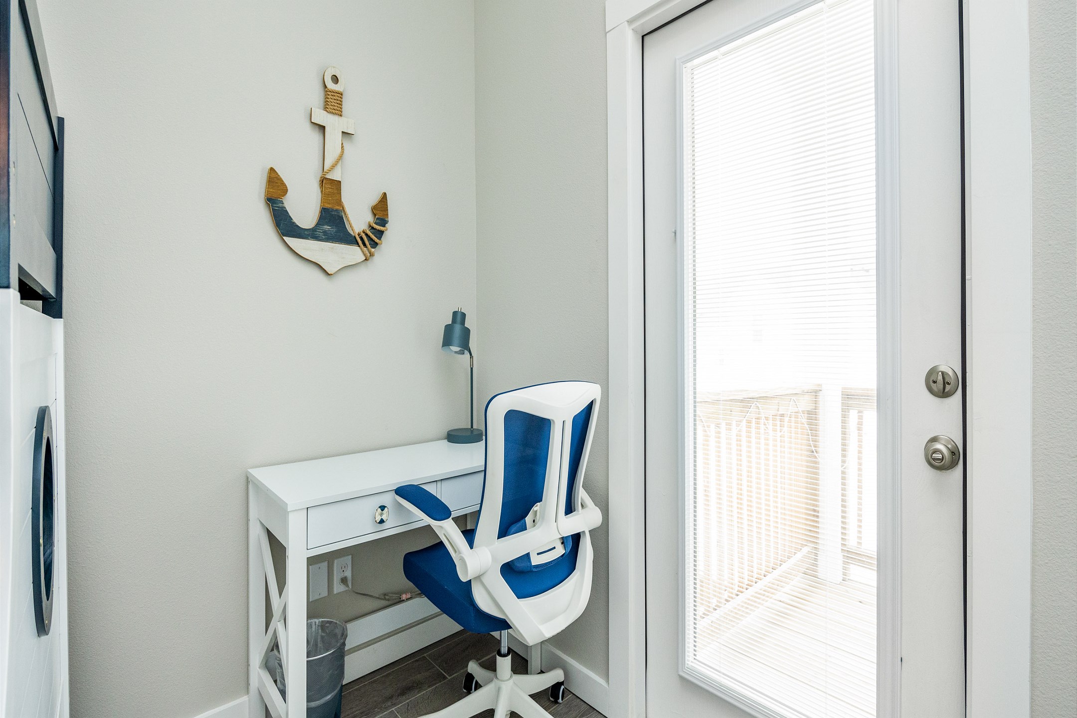 Just in case you need to sneak in a little work during your vacation—this desk is perfectly tucked away for when it’s time to take care of business before diving back into relaxation and fun!