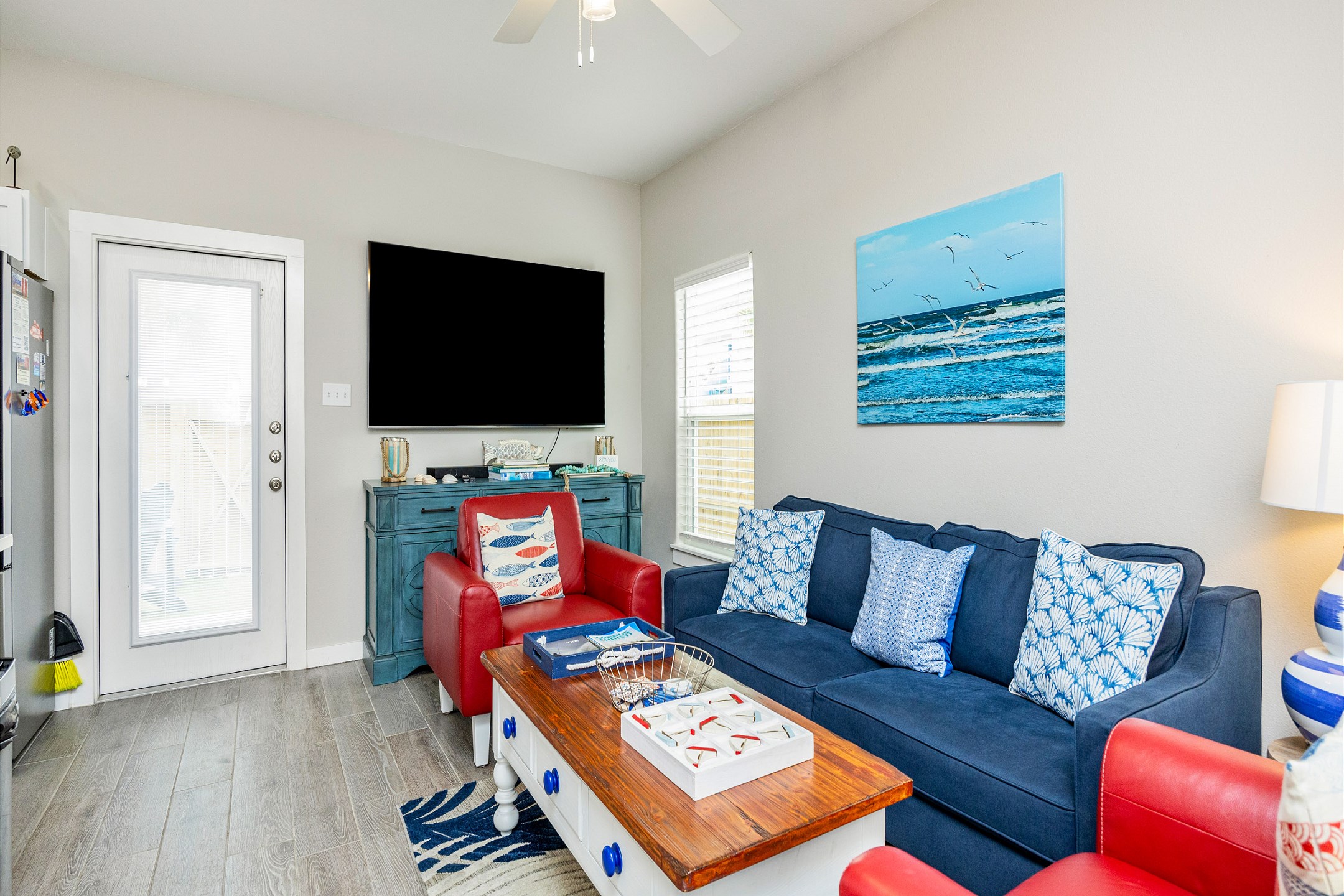 Kick back with your favorite shows or movies on the flat-screen TV, complete with streaming services—perfect for cozy nights in after a day of exploring.