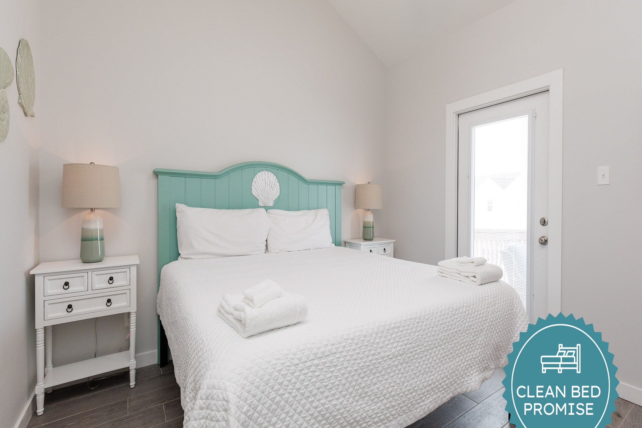 Sleep better at Padre Escapes with our exclusive Clean Bed Promise, providing fresh linens, comforters, and towels washed at high temperatures exceeding CDC recommendations, setting us apart for a truly restful vacation