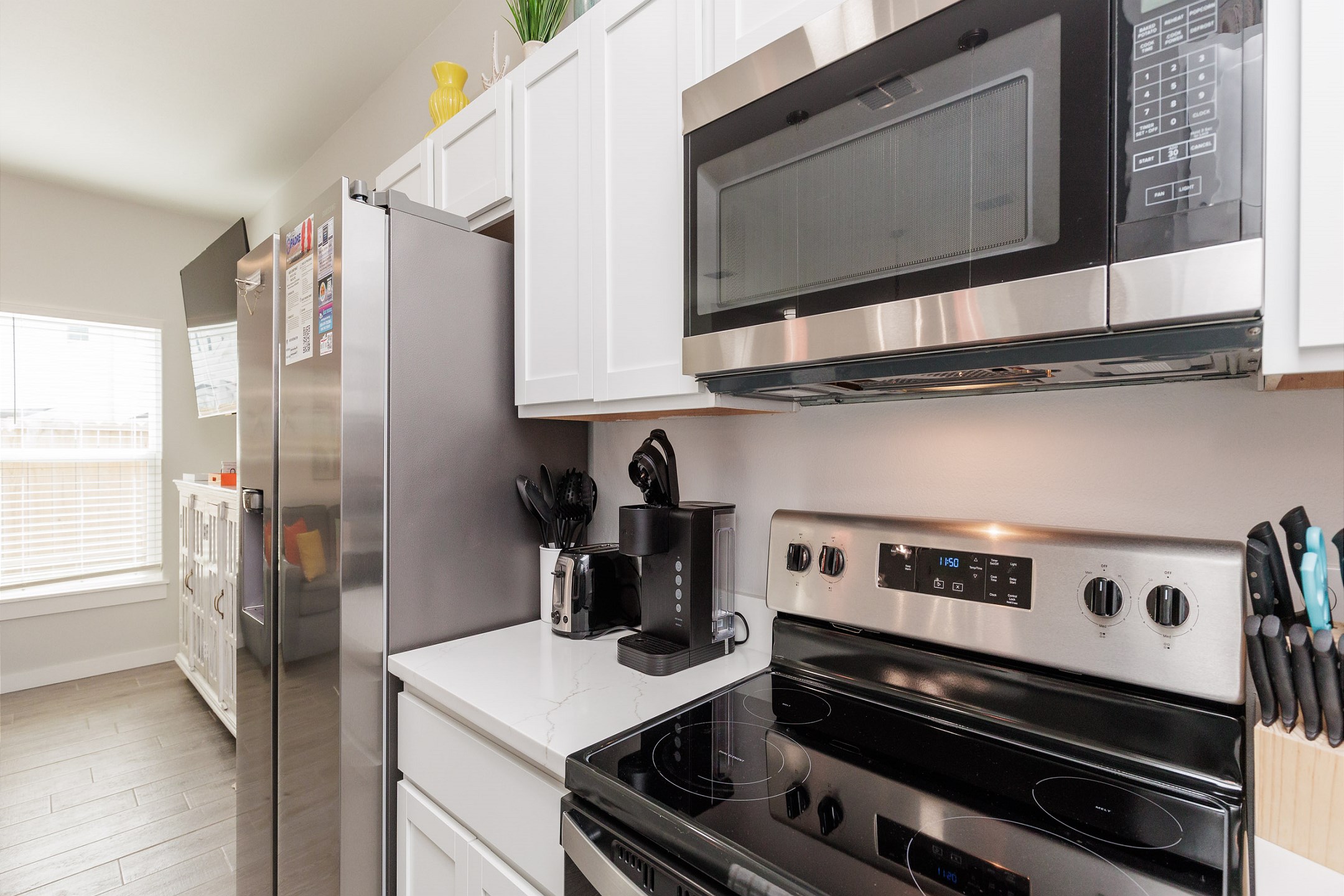 Utilize the stainless steel appliances and cook up any meal for the family