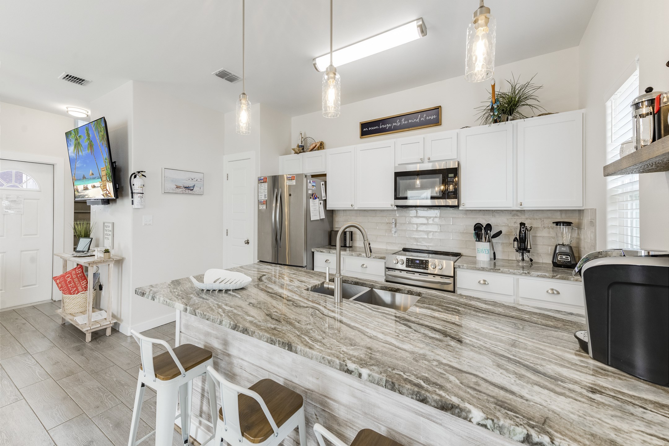 Experience culinary charm in this cozy vacation rental kitchen