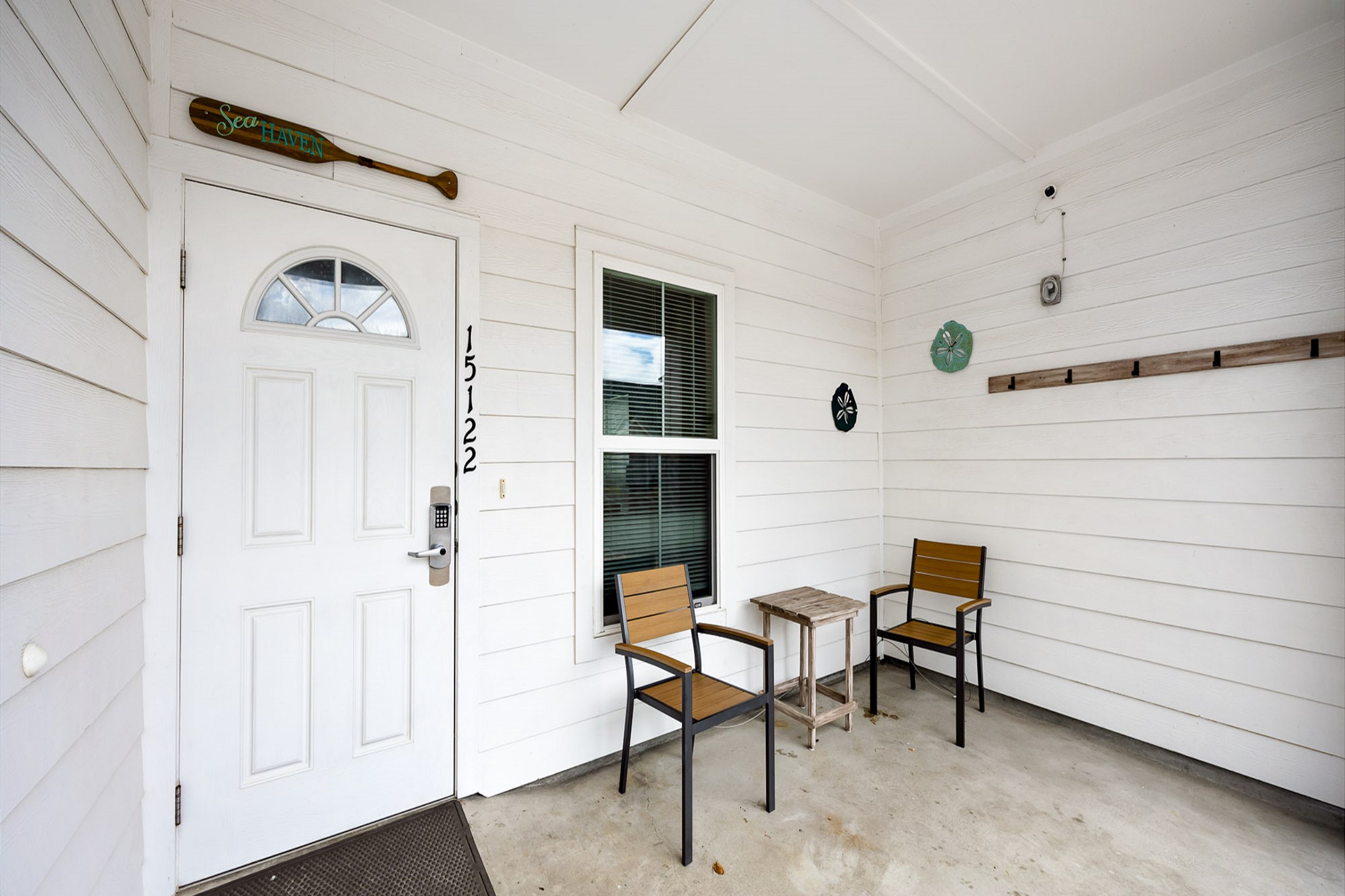 Front door with coded lock for added security