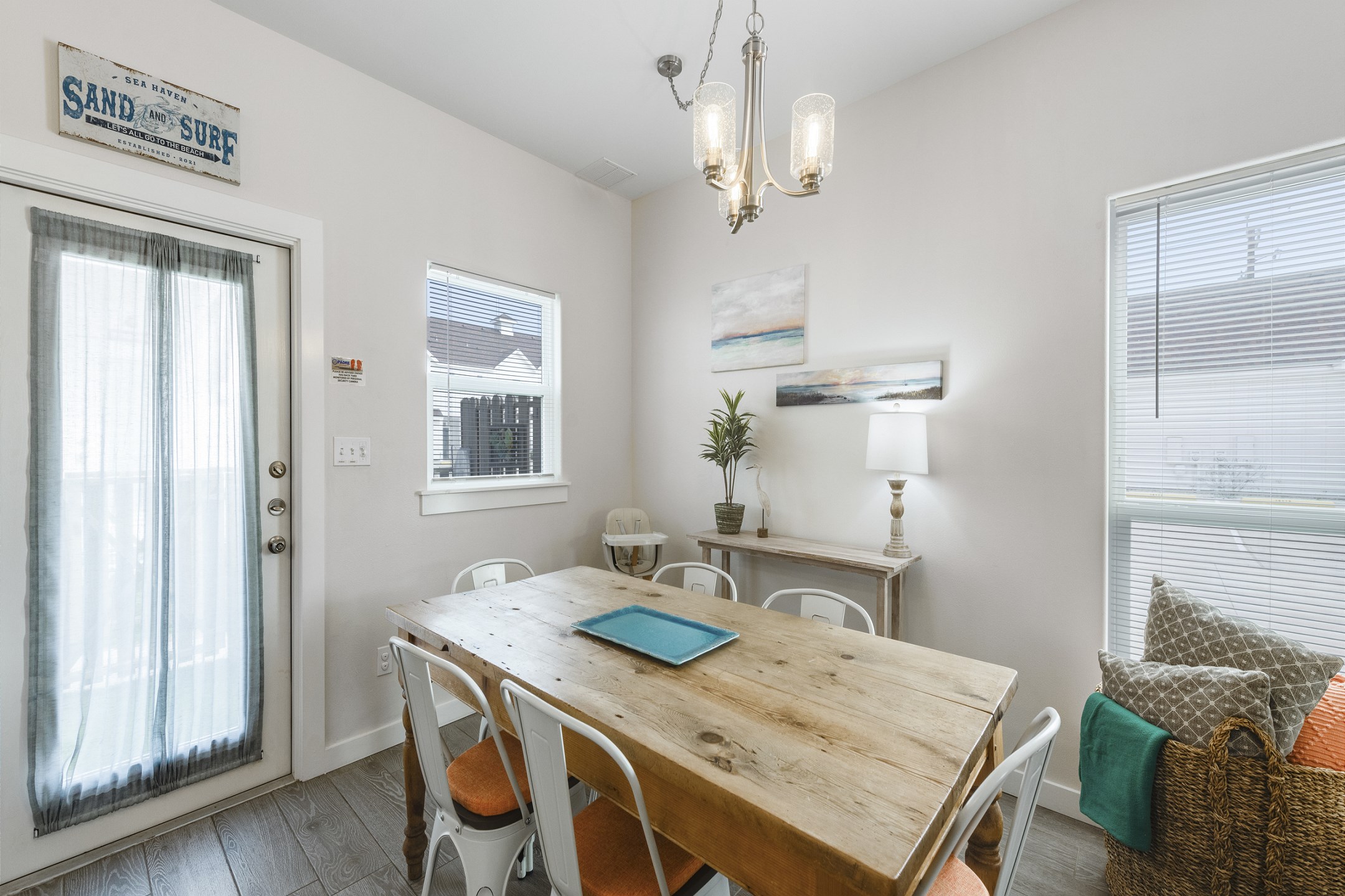 Family-friendly dining area with comfortable seating to enjoy meals or game night together 