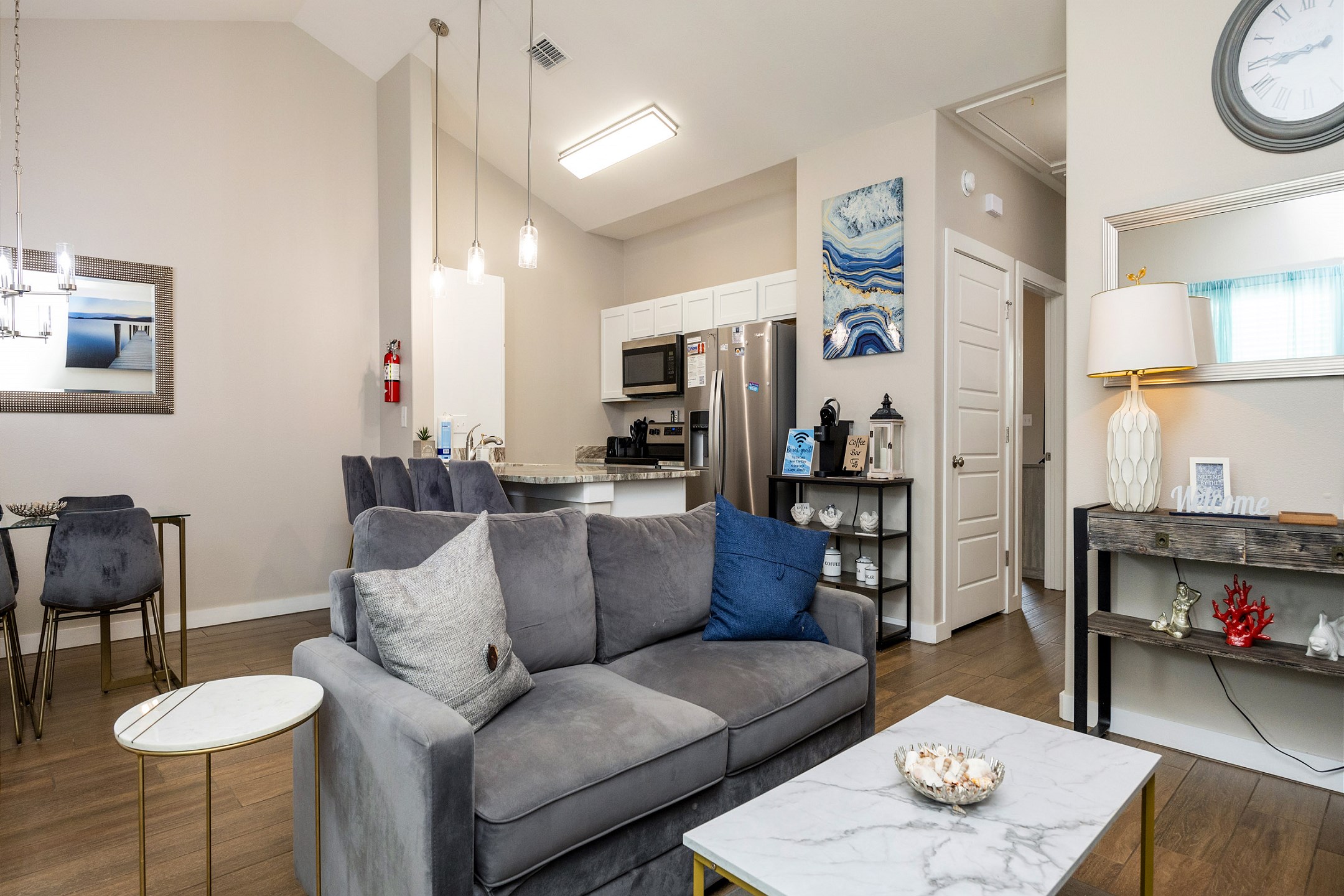 Beautiful open concept living, dining, and kitchen area