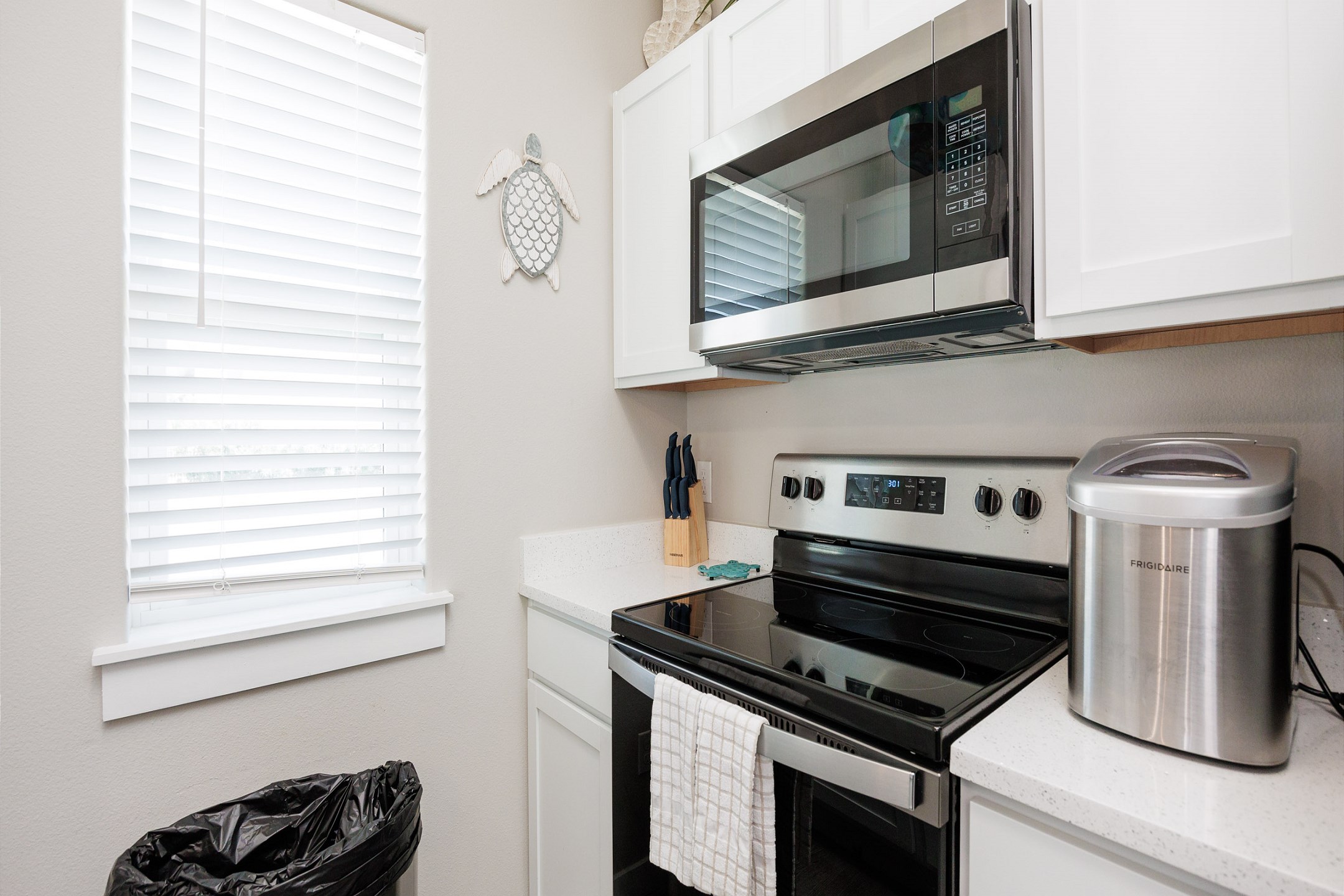 Modern kitchen with stainless steel appliances