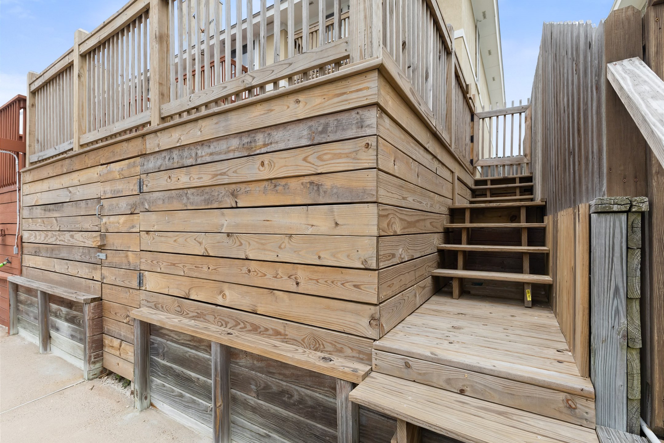 Stairs leading to the dock and water