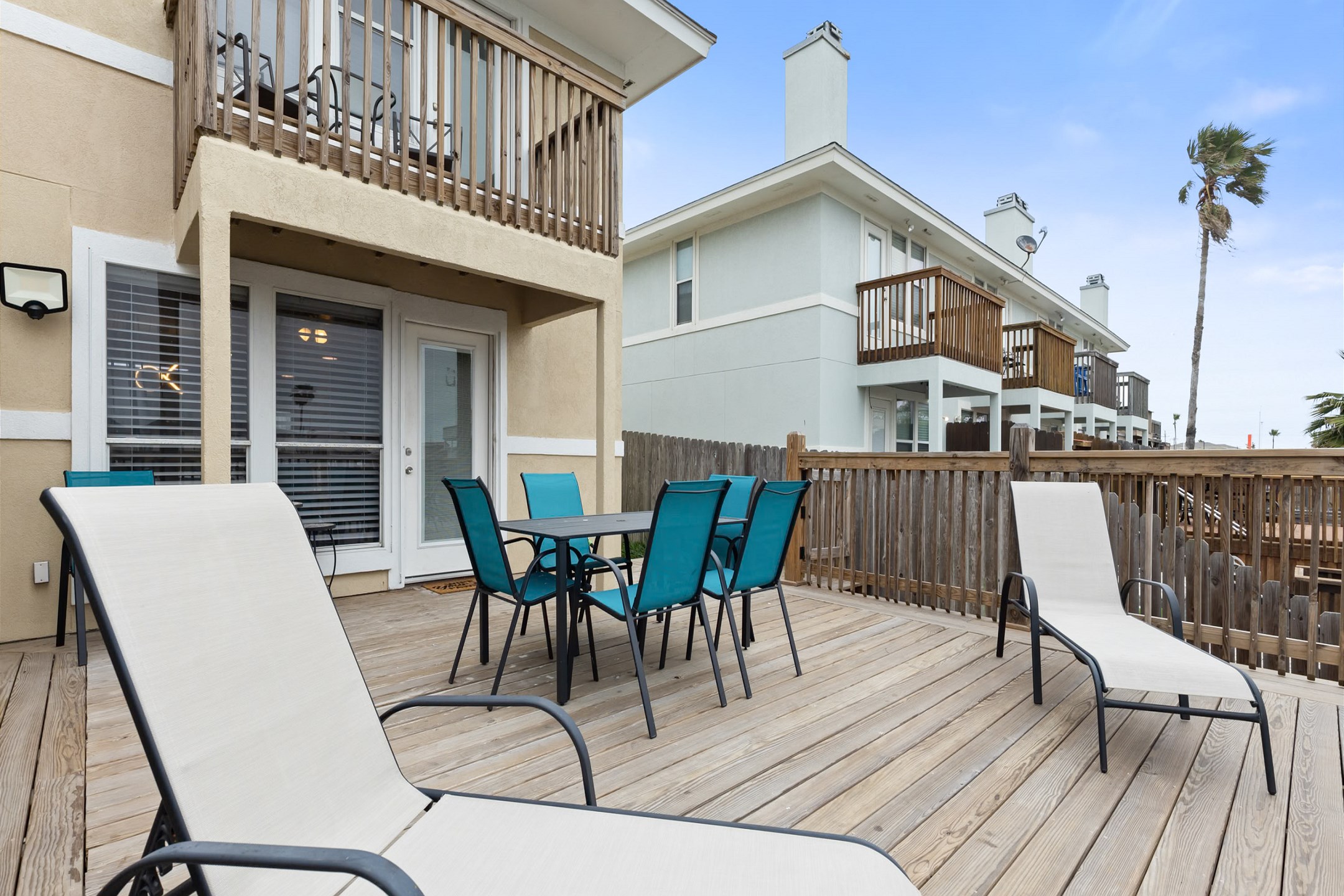 Deck space with plenty of lounge chairs to unwind and enjoy the Texas breeze 