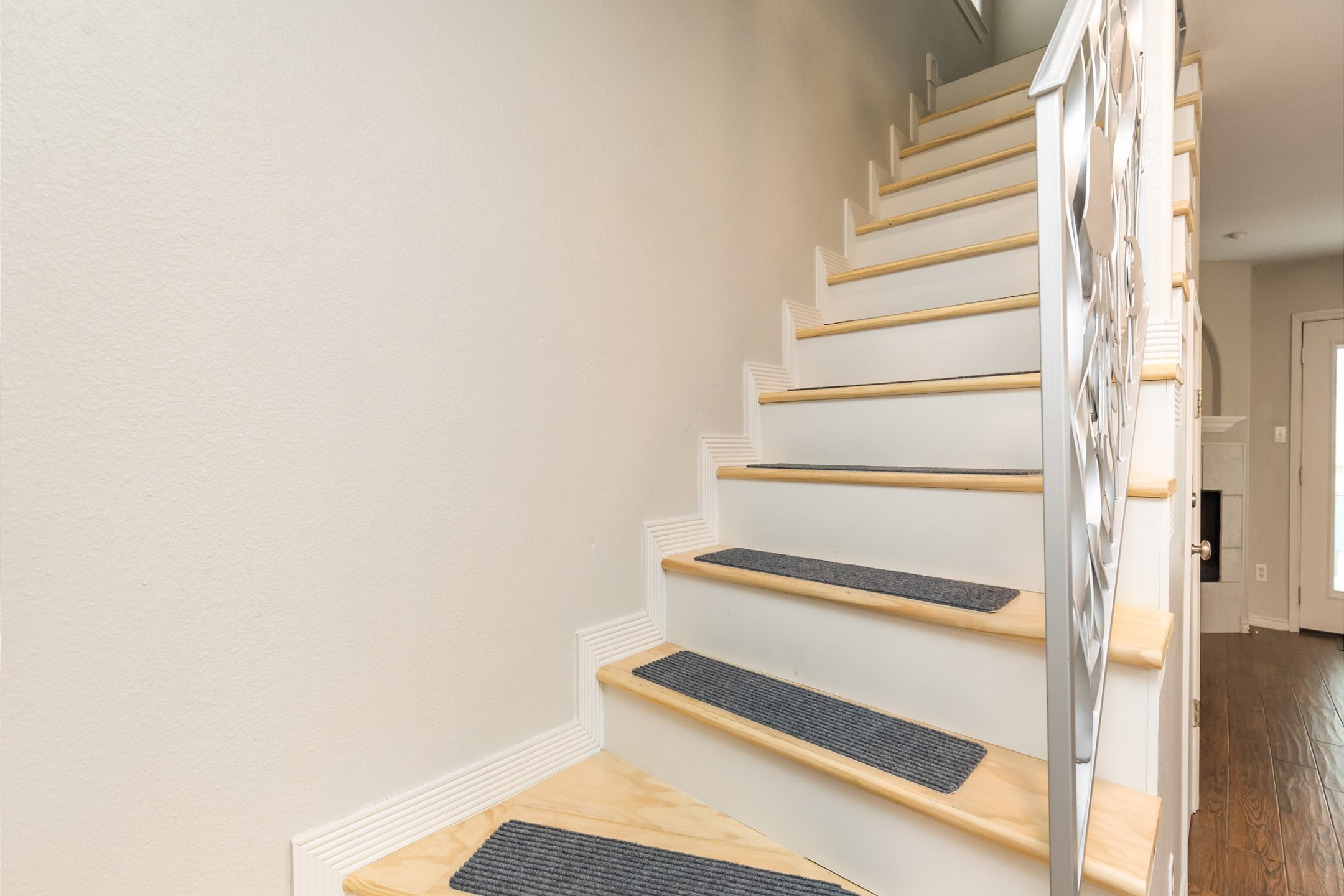 Stairs leading to the second floor bedrooms