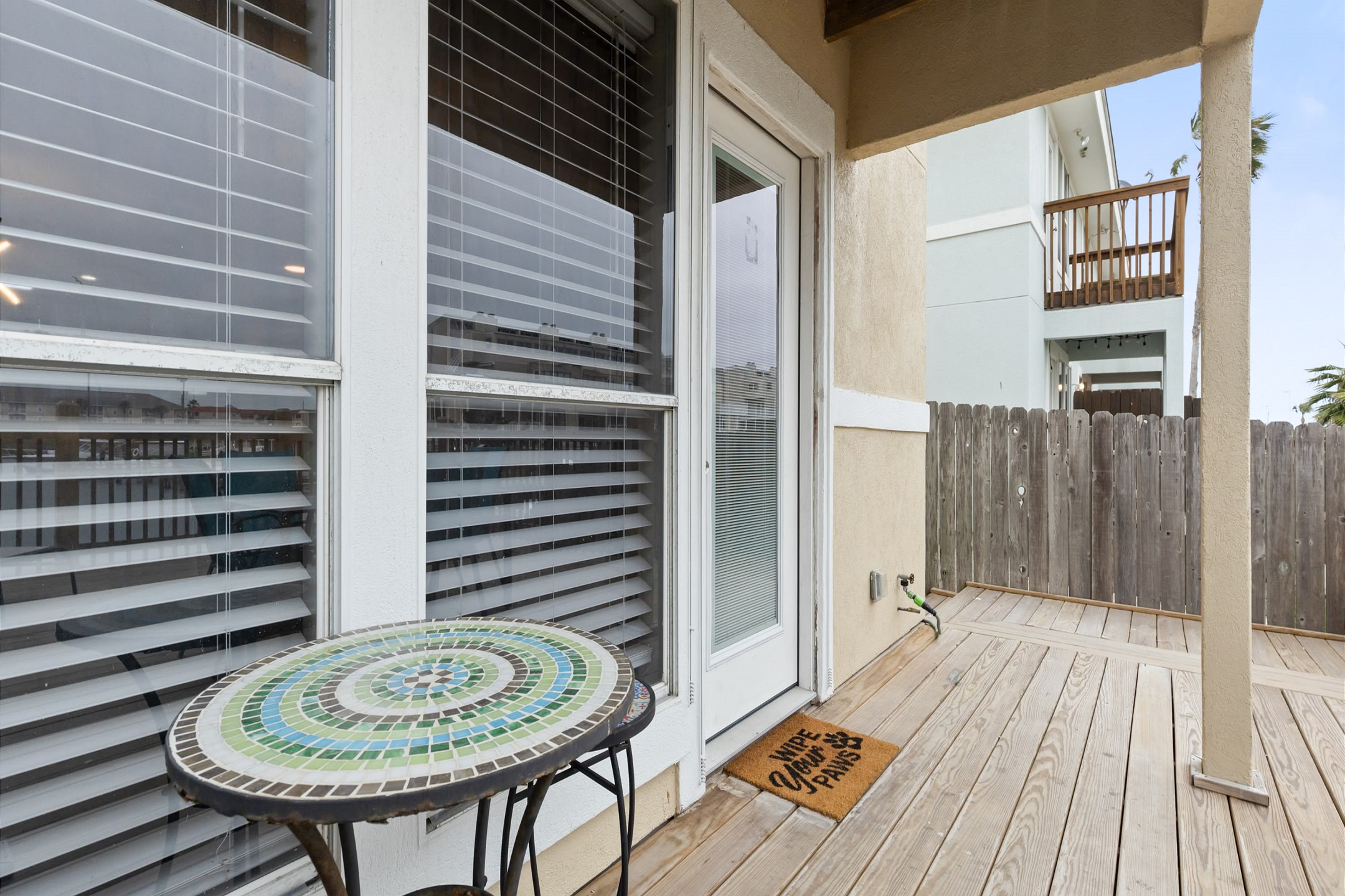 Access to the back deck from the living room 