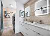 Master bathroom on the second floor with double sinks and a beautiful stand up shower 