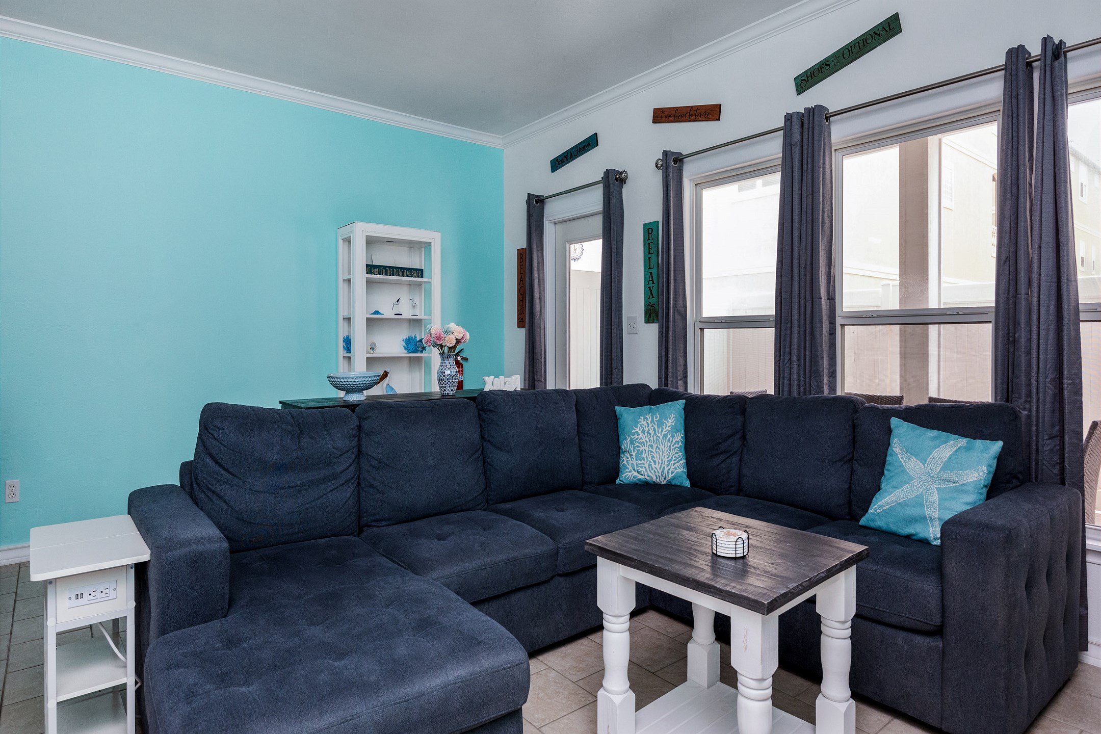 Comfortable seating in open concept living area 