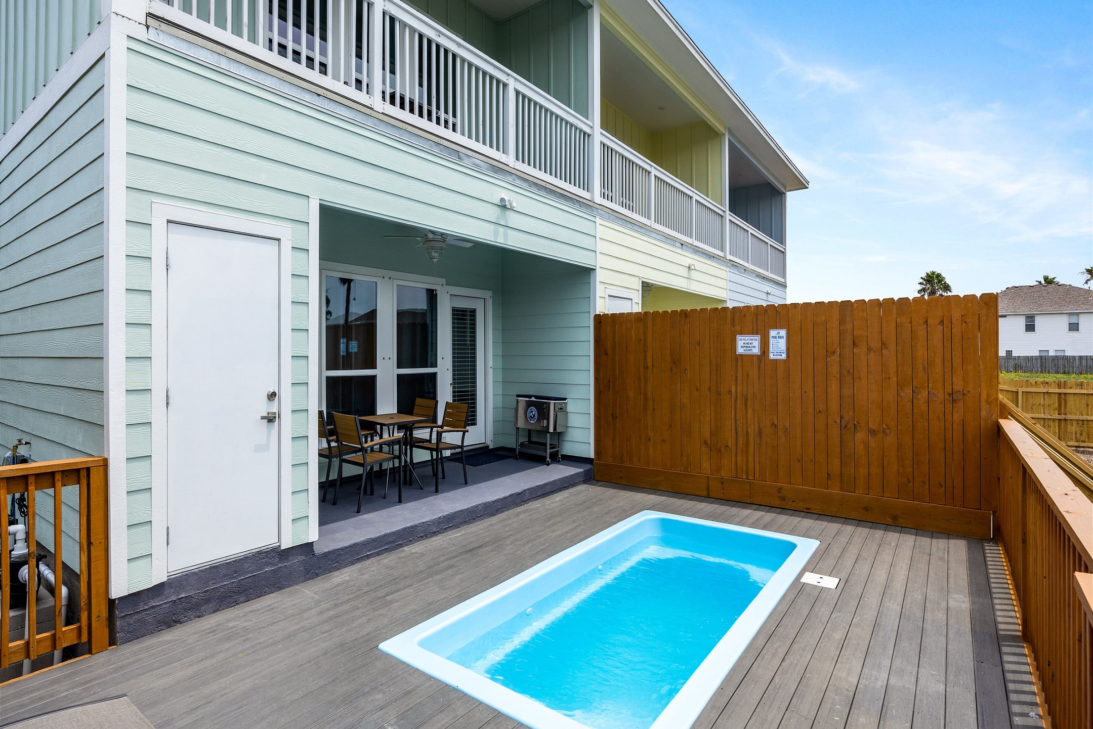 Step right in! Step off the living room onto your private deck and enjoy the ultimate chill spot—a refreshing plunge pool waiting for you