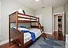 Third bedroom on second floor with twin over full size bunk bed