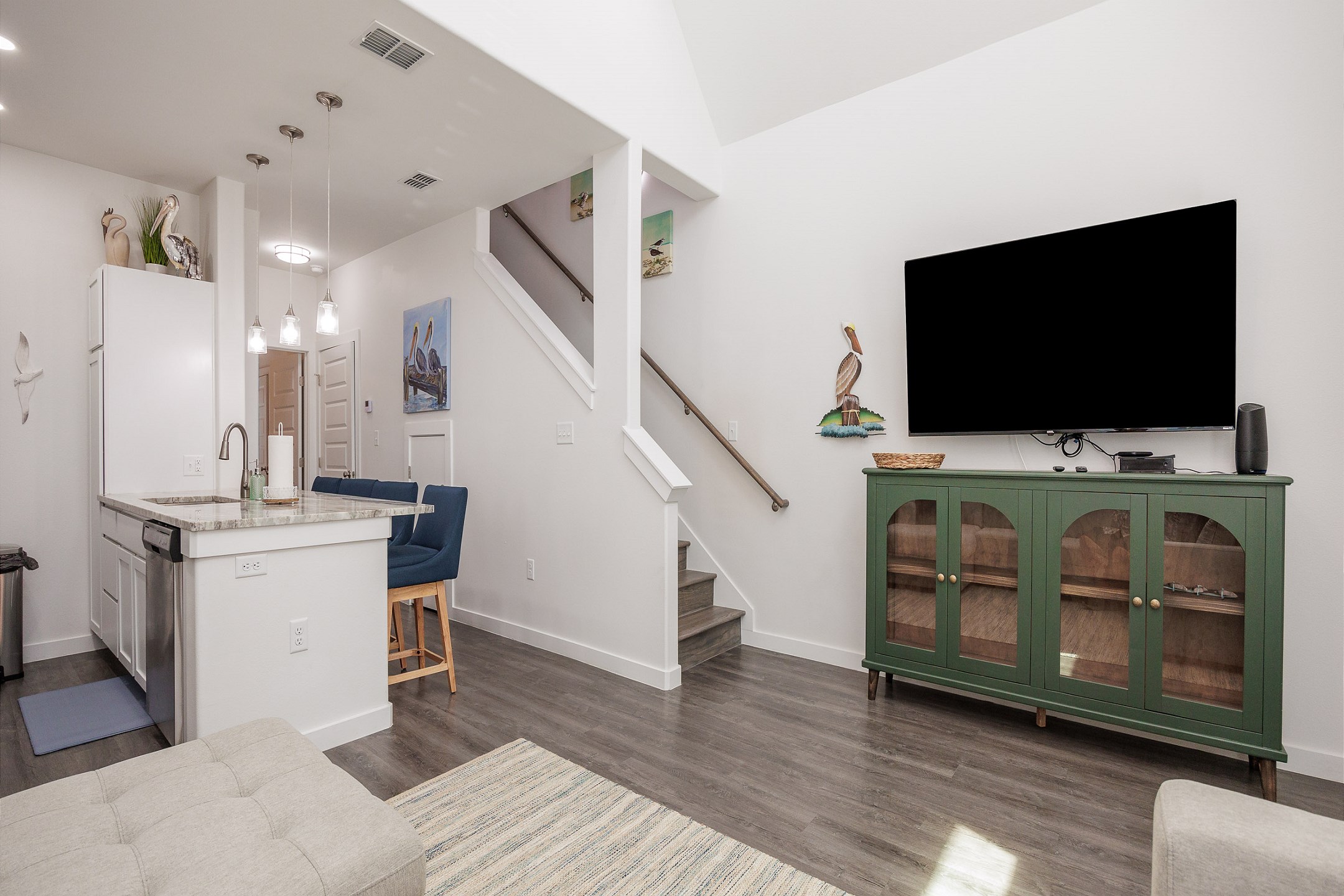 Elegant and spacious living room showcasing stylish decor & plush seating options