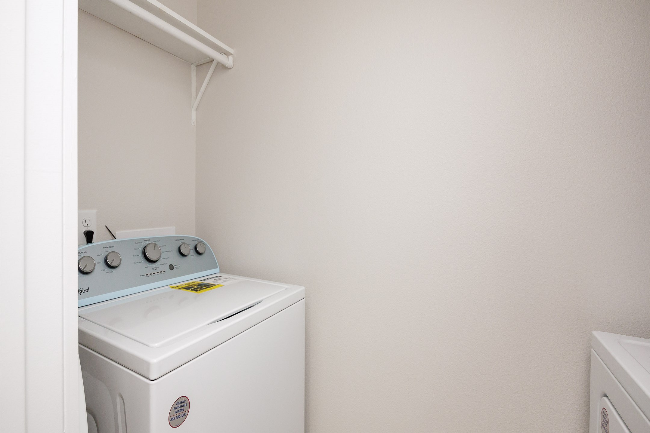 Washer and dryer on first floor