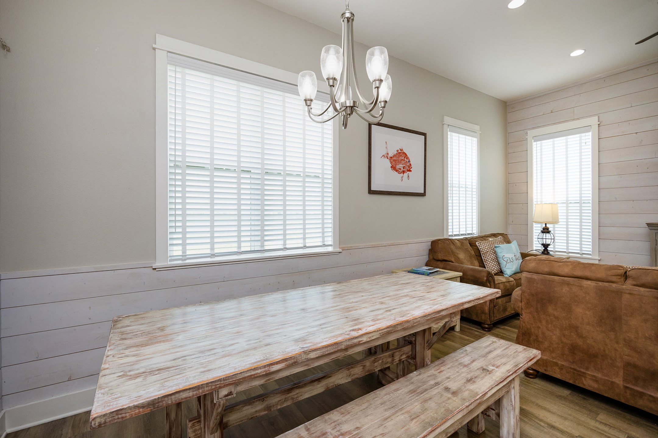 A spacious dining table perfect for enjoying meals and creating cherished memories with loved ones