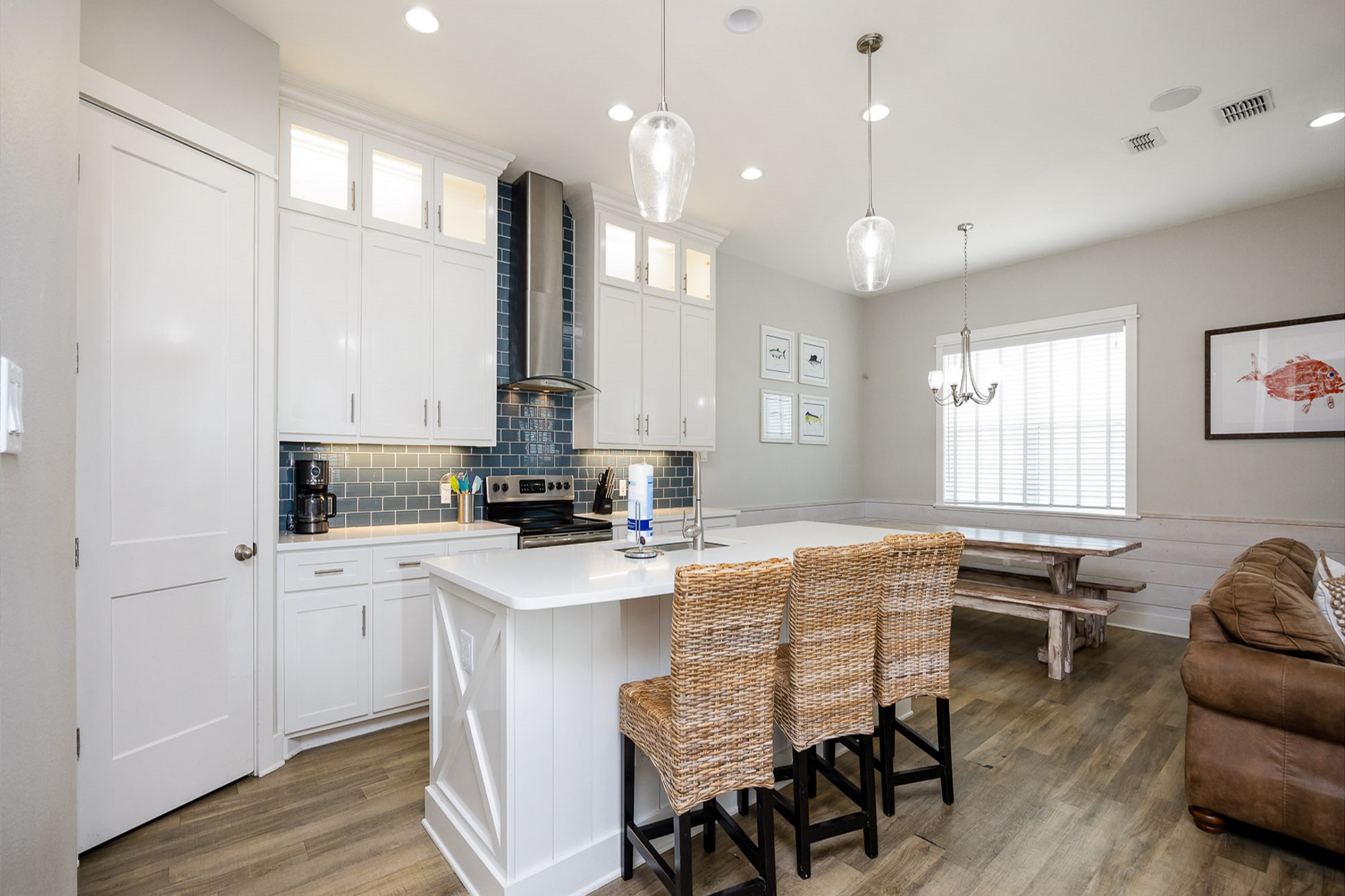 Island breakfast bar for casual dining