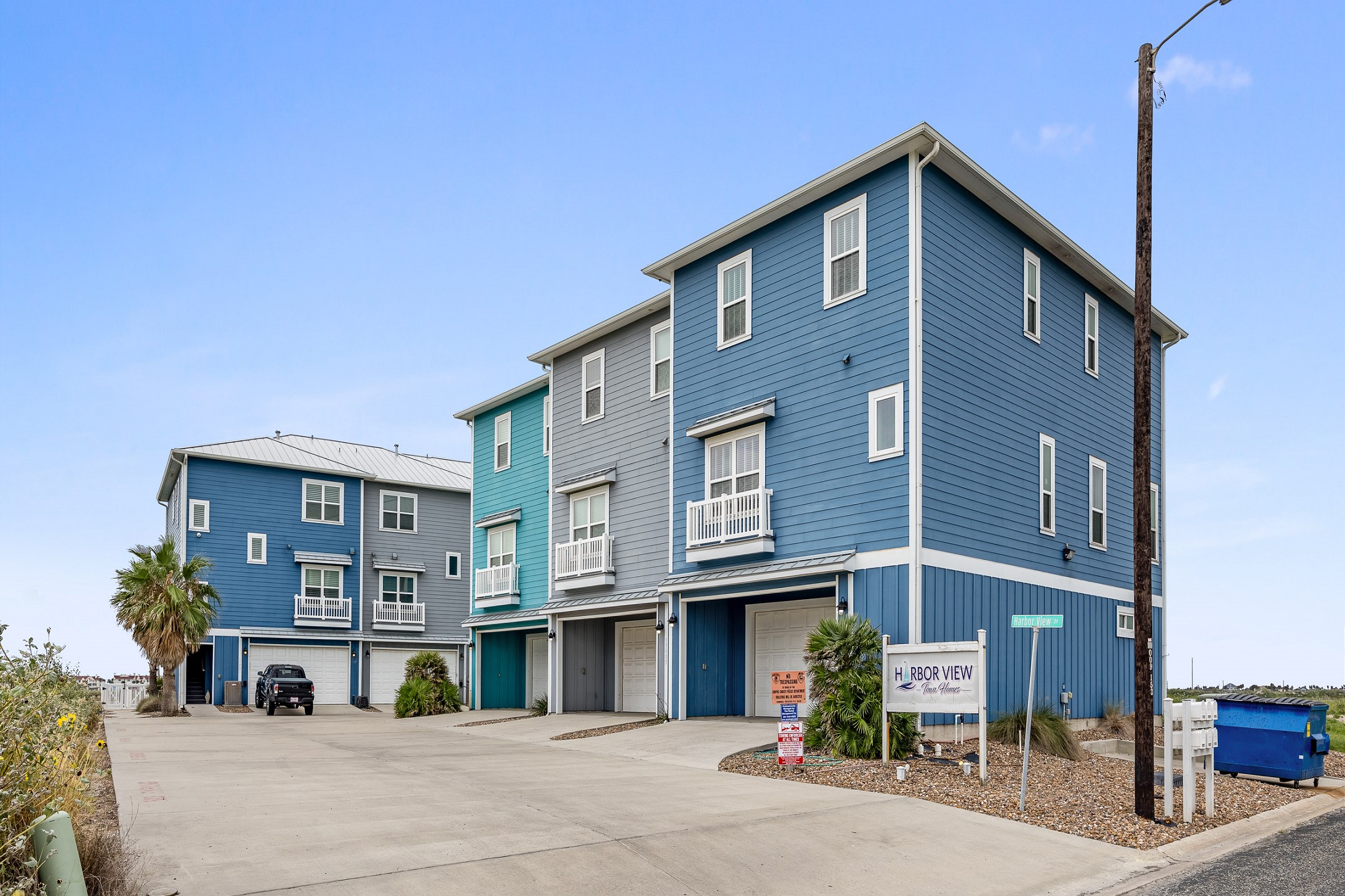 Exterior of complex, property is located on the corner