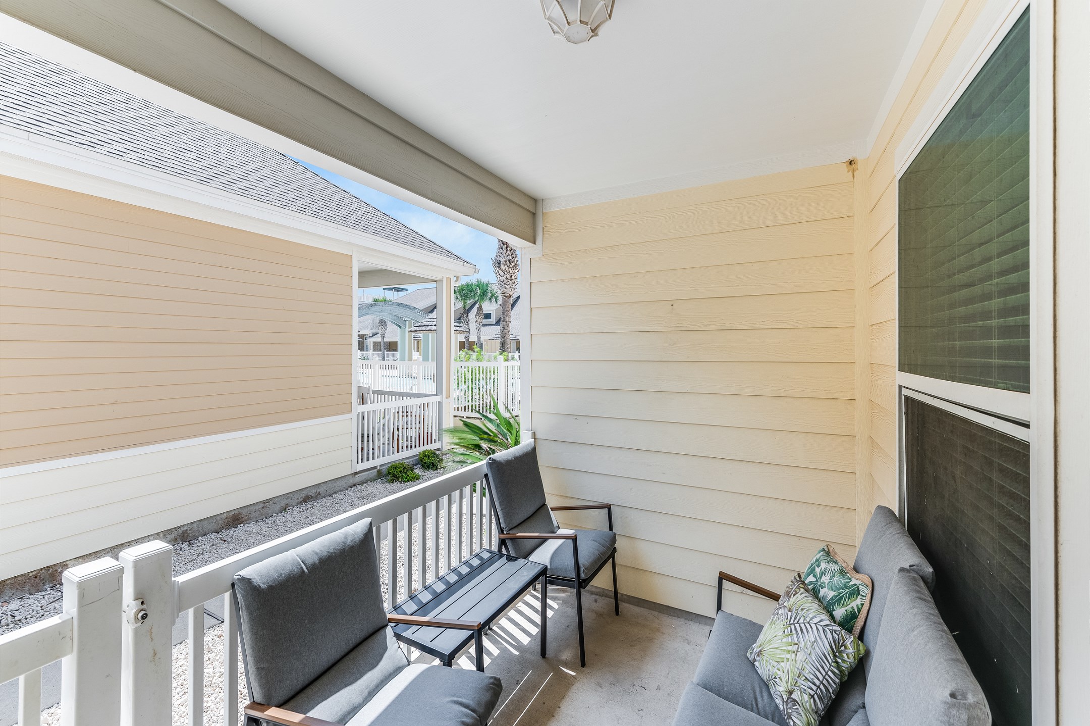 Private, shaded patio