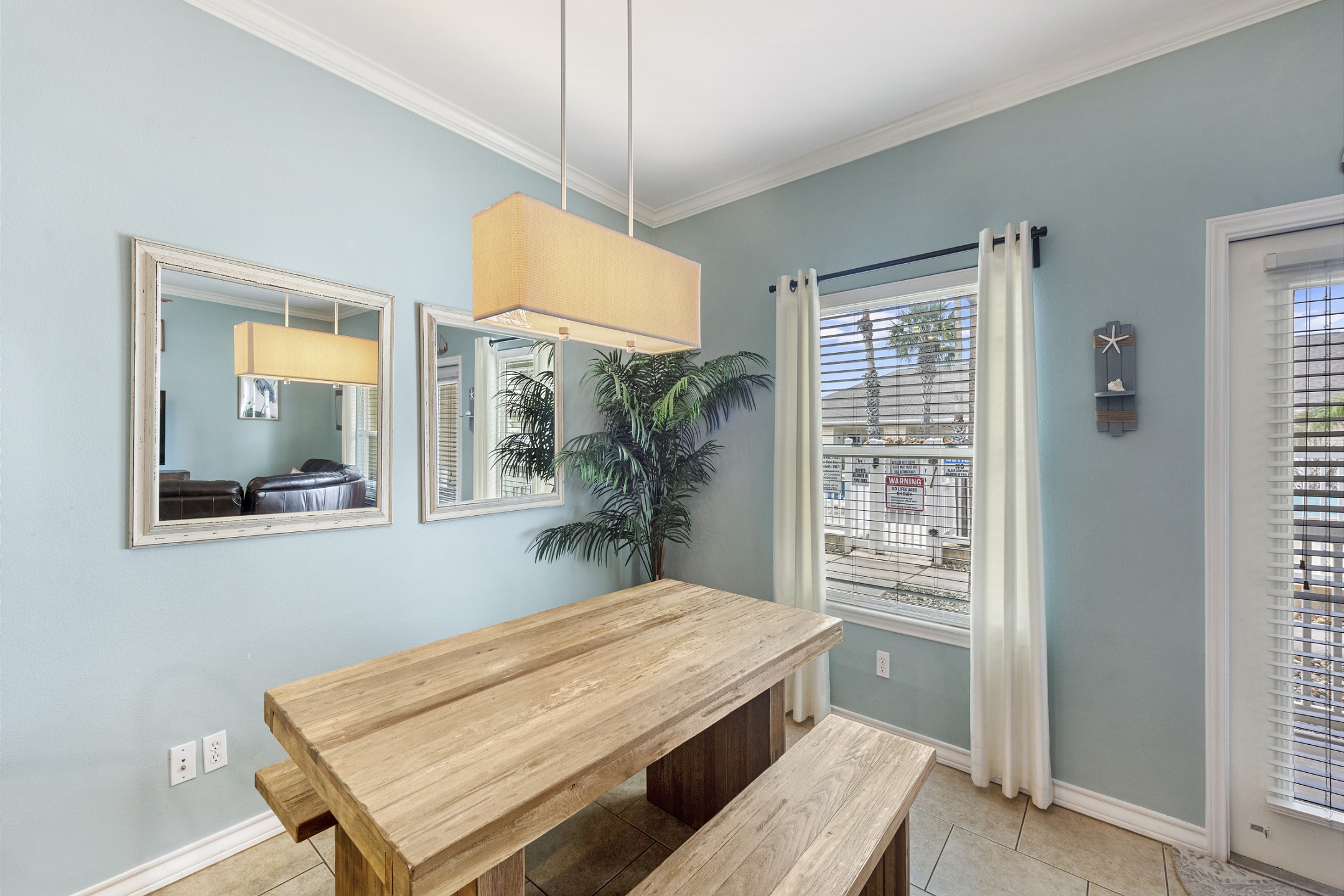 Picnic style dining table for family gatherings on your vacation 