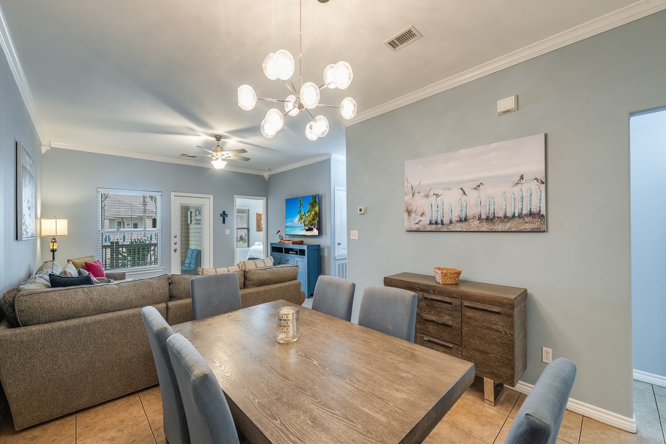 Room to relax, gather, and enjoy with dining for six and seating for two at the breakfast bar.