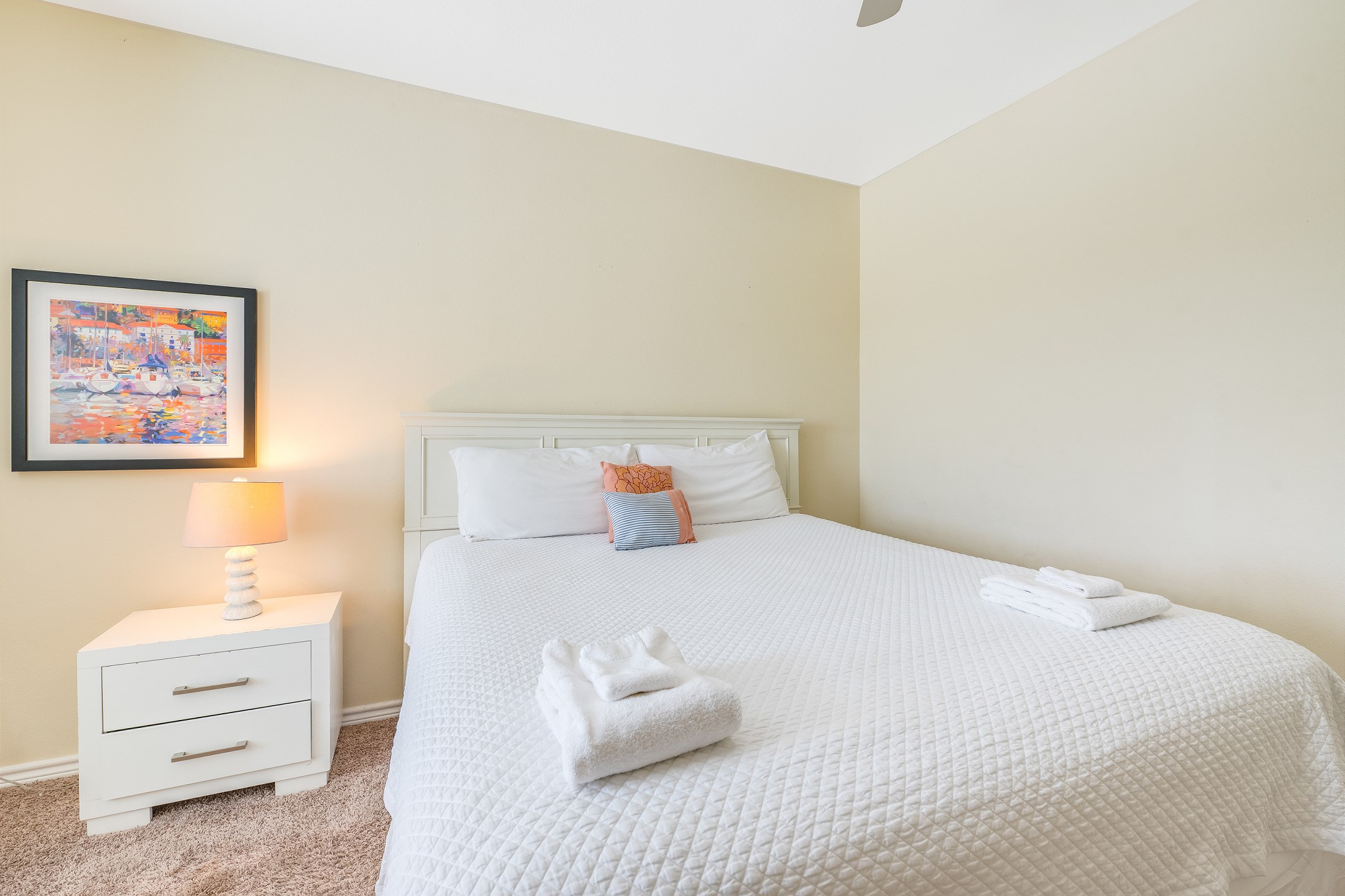 Fourth bedroom on the second floor with king size bed, private bathroom and flat screen TV