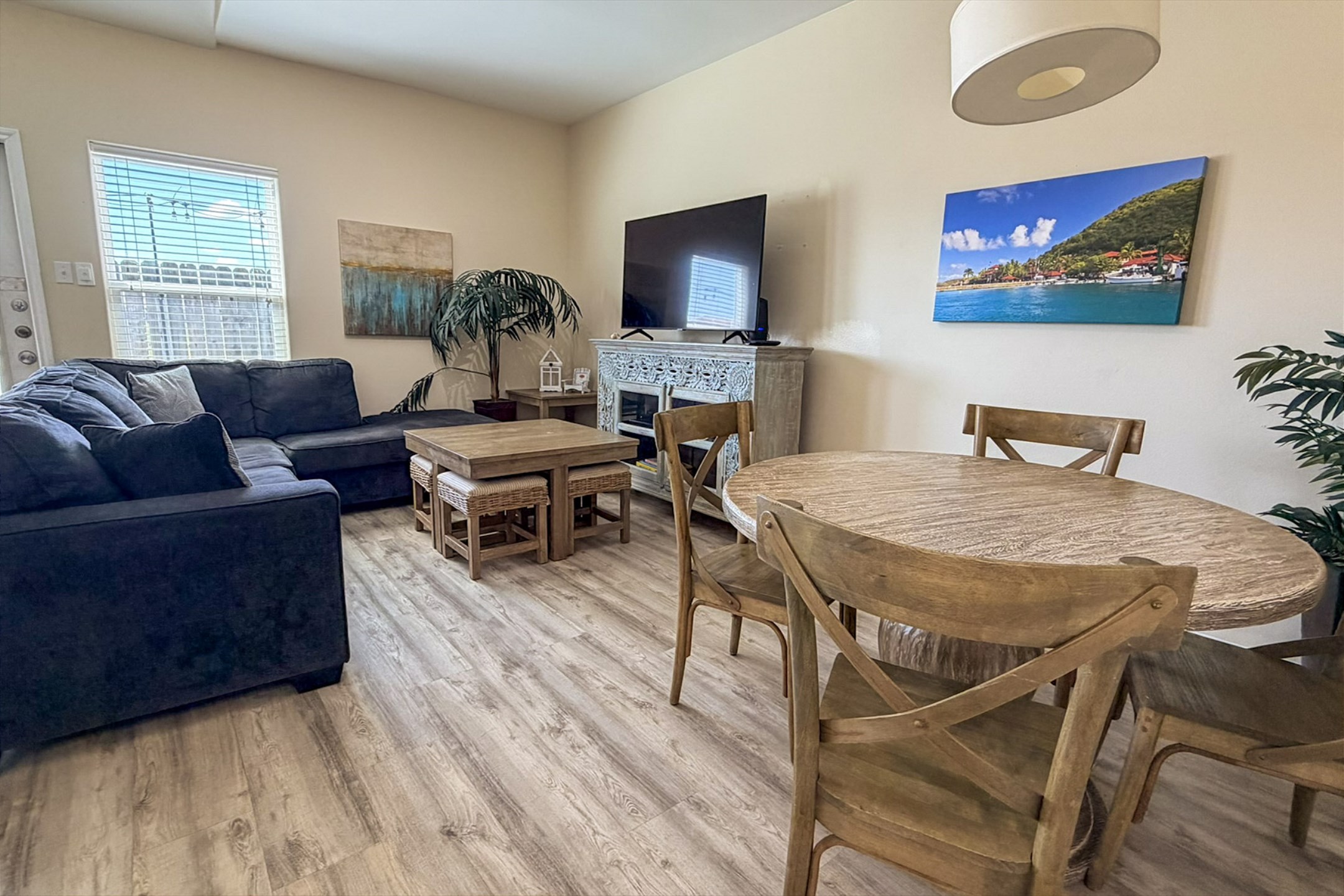 Gather around in the spacious living room for an afternoon movie