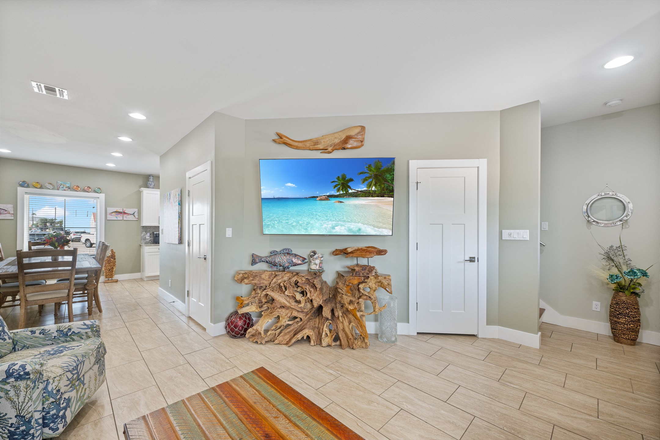 Large flat screen TV, just right for family movie night after a fun day out