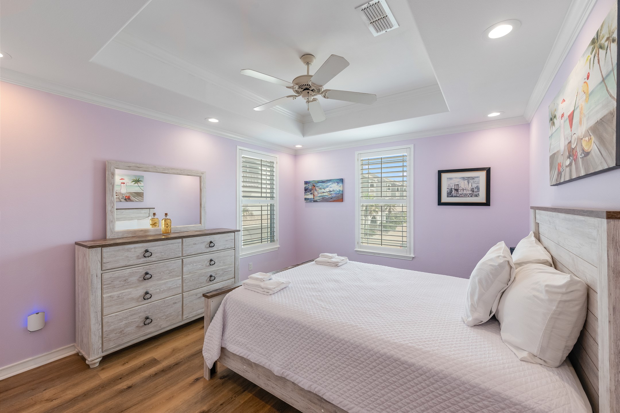 Third bedroom on the second floor with a queen size bed 