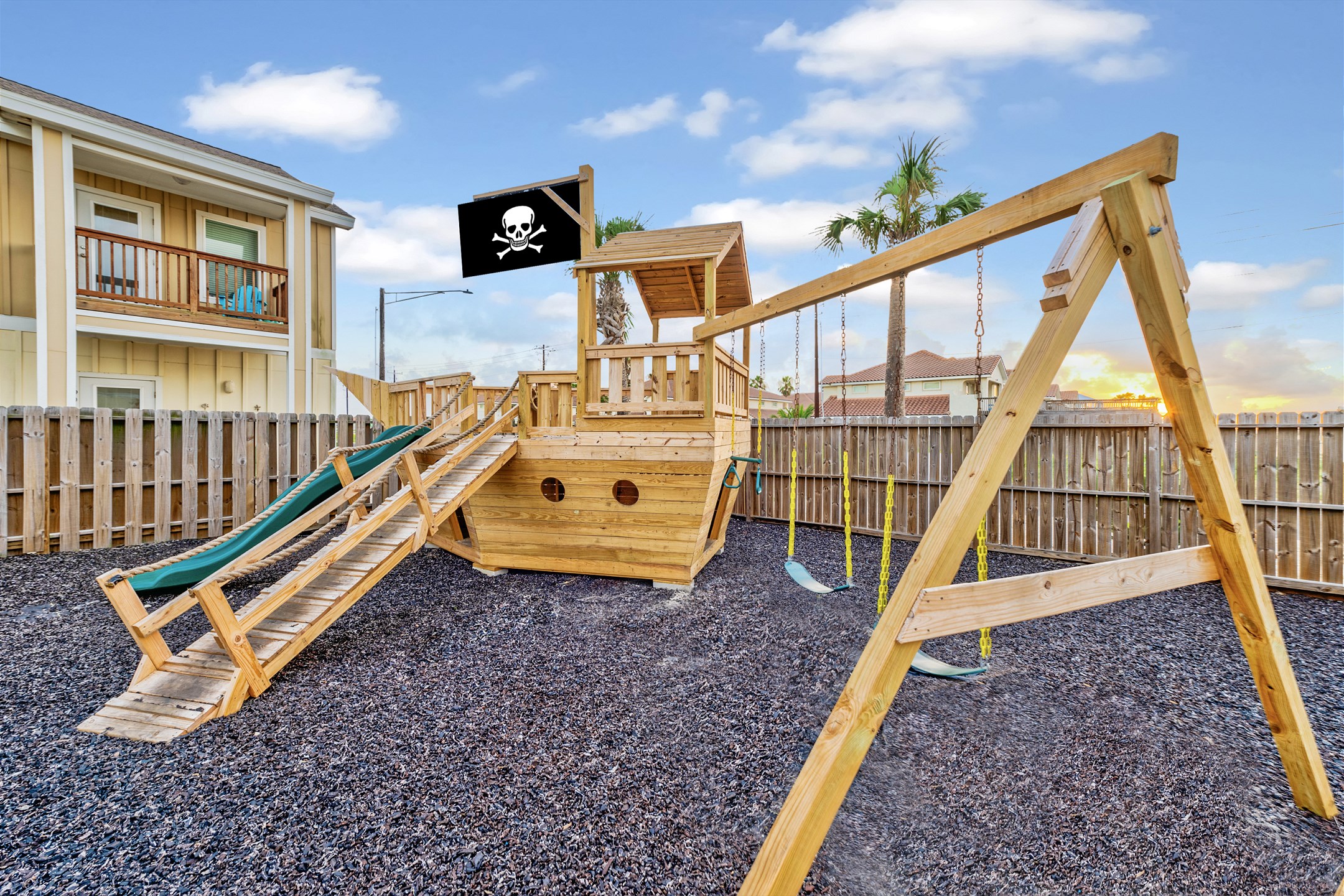 Pirates Ahoy! Bring the little buccaneers over to the pirate ship playground and enjoy Village by The Beach''s other pool complete with splash pad
