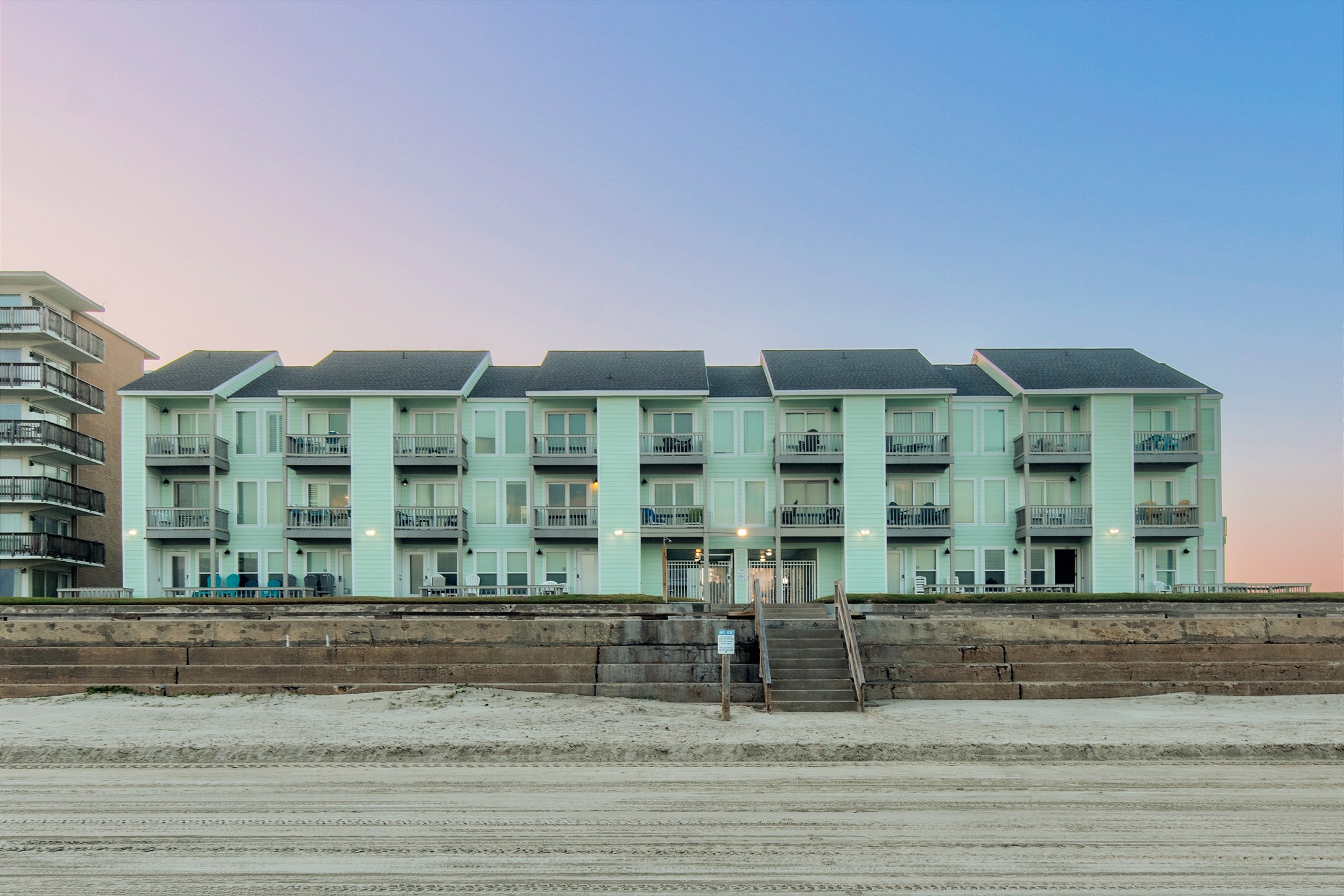Exterior beachfront view of El Constante