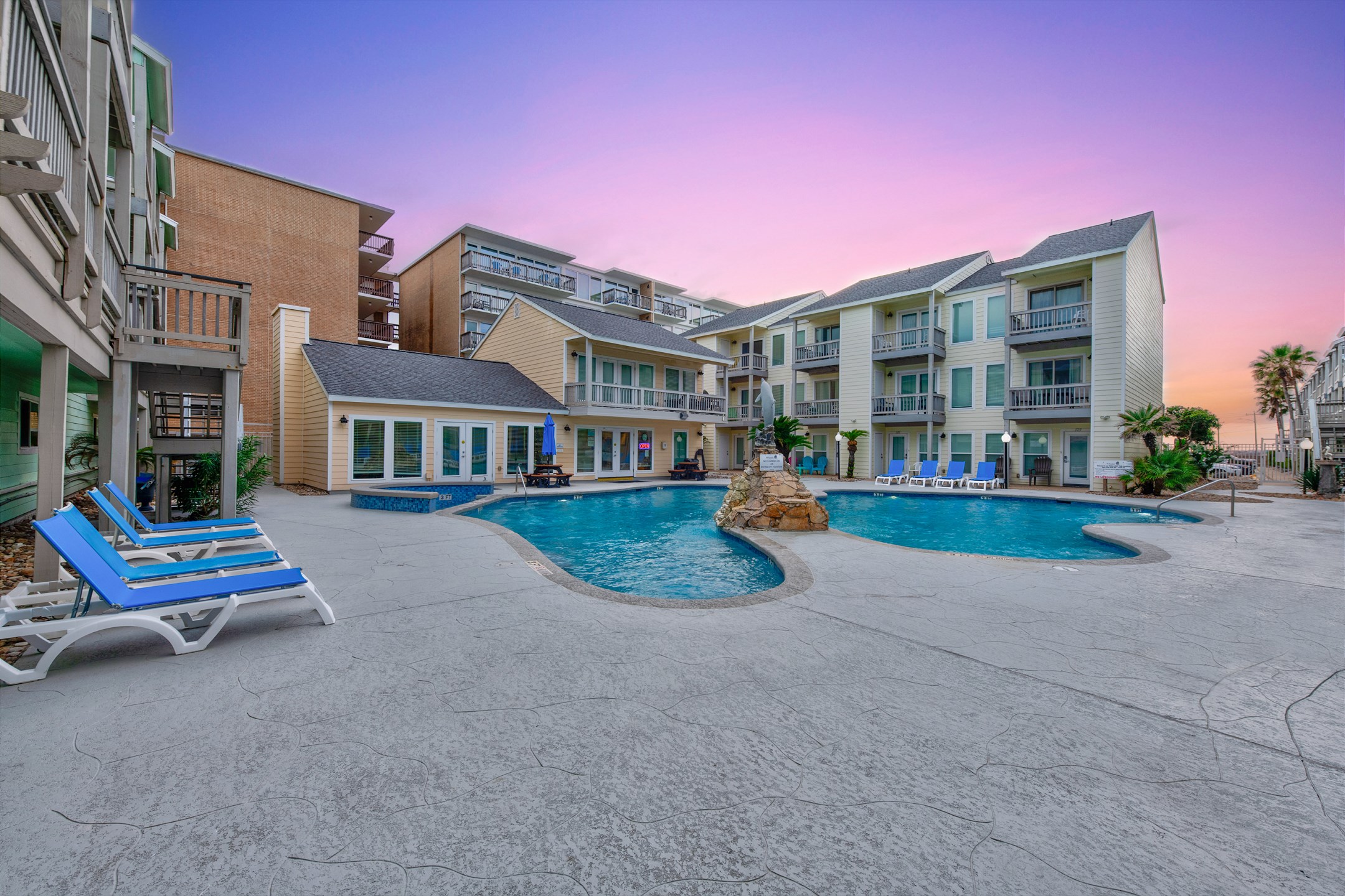 Savor your vacation time poolside in one of the comfortable loungers