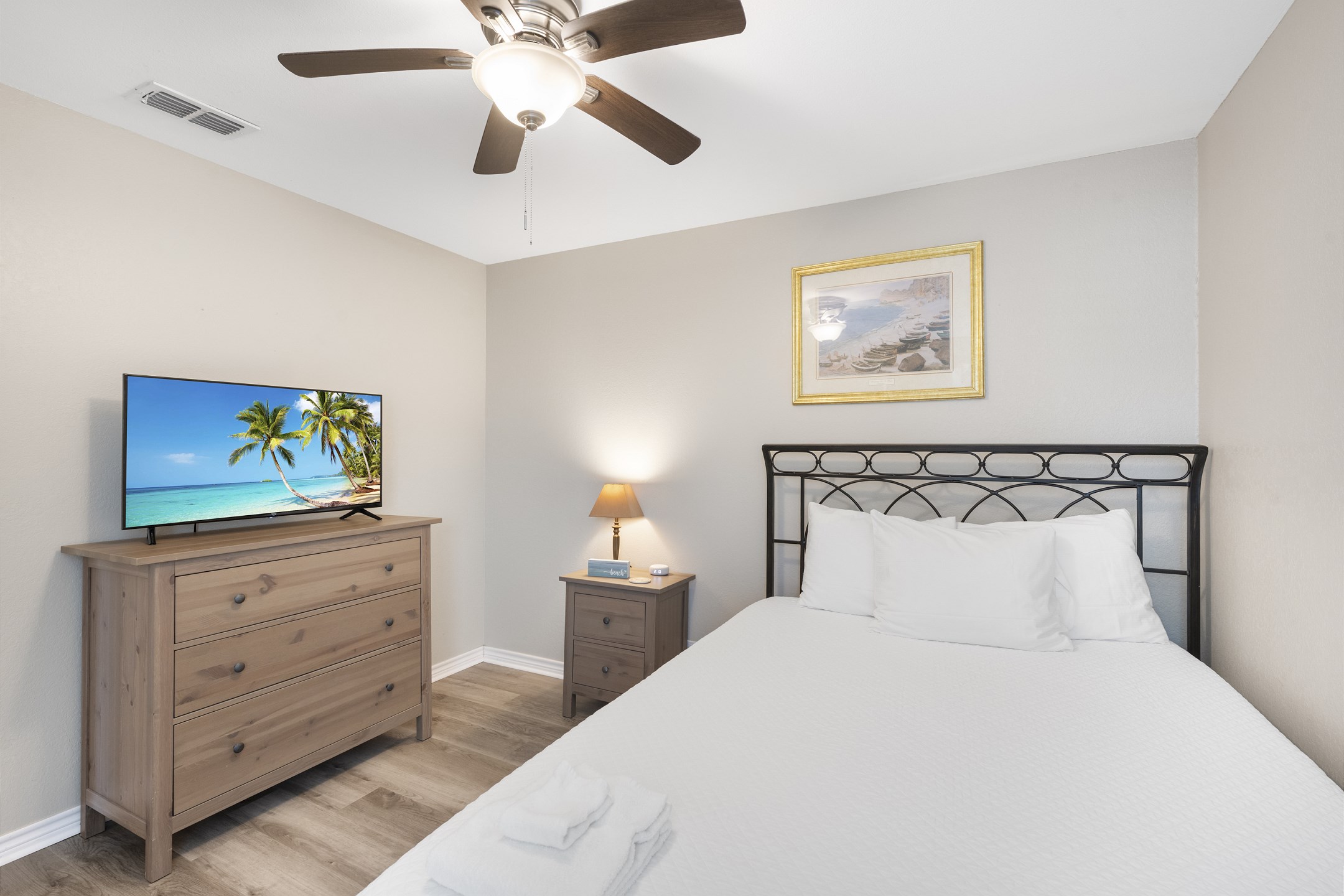 Unwind after a day of fun with a comfy bed and flat-screen TV in the second bedroom