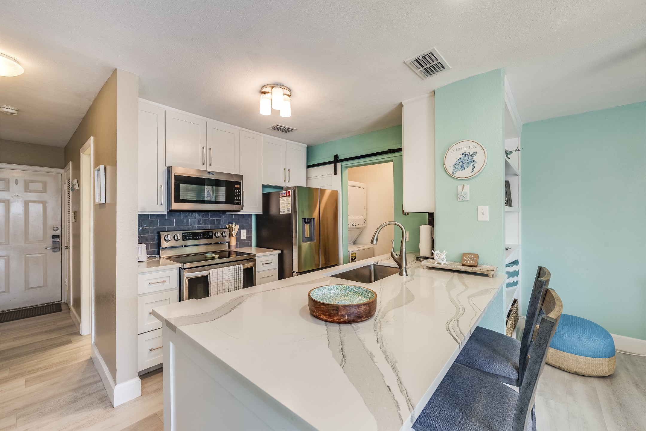 Pull up a barstool for quick meals and snacks