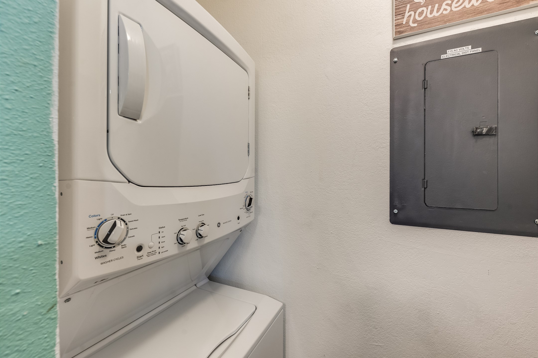 Laundry's a breeze with in-property washer and dryer