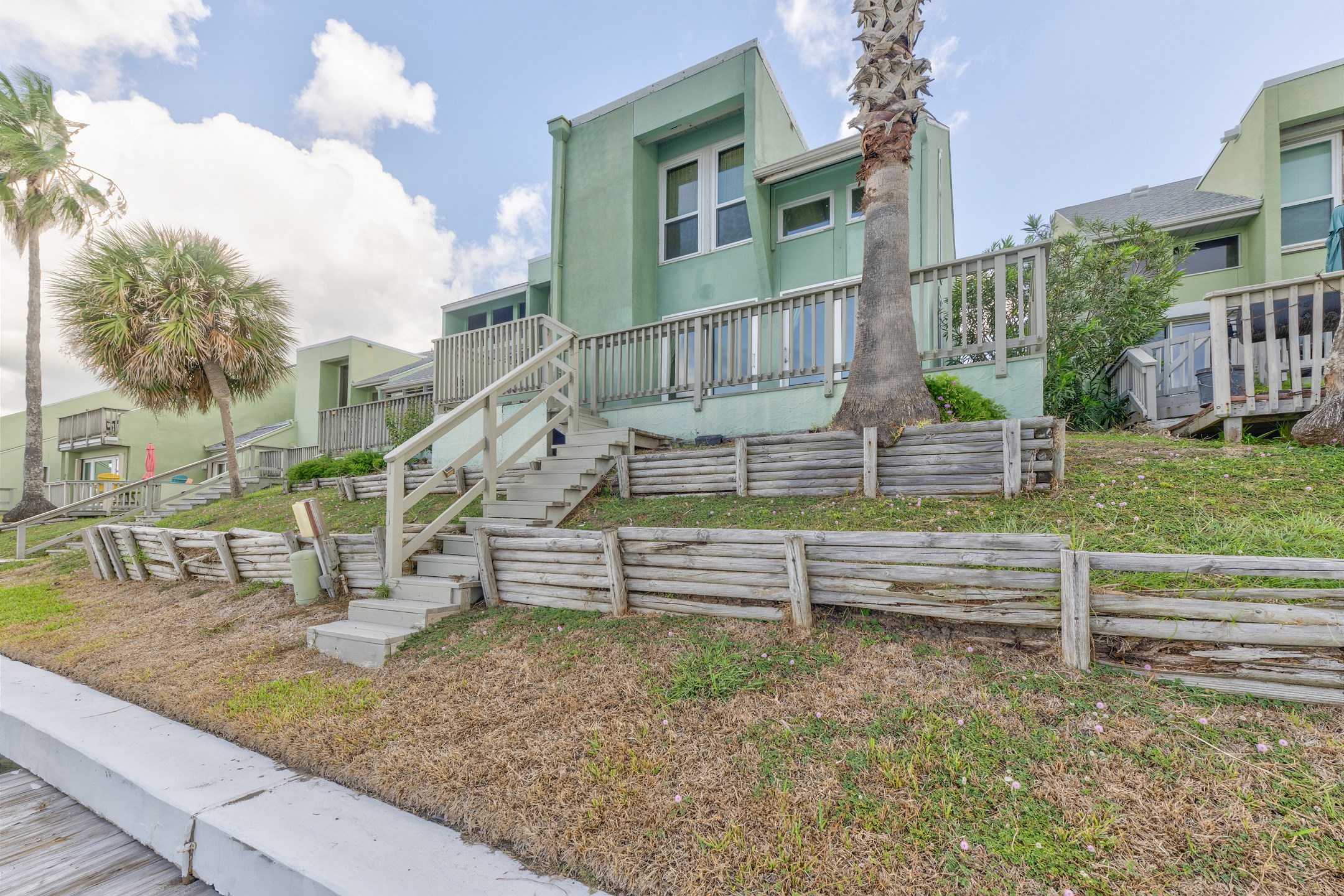 Waterfront complex with first come, first serve boat slips off the canal