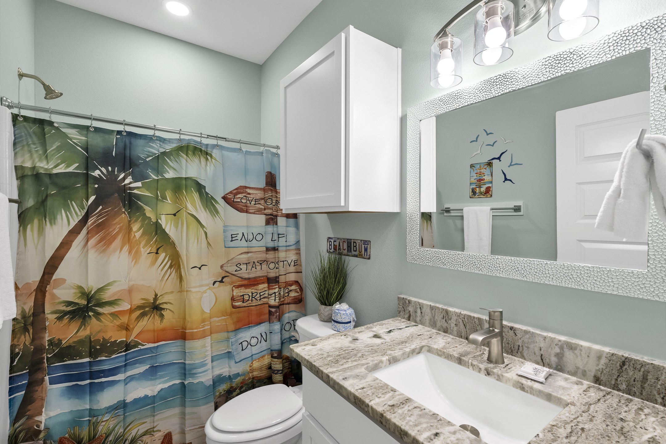 Guest bathroom on the first floor with walk in shower