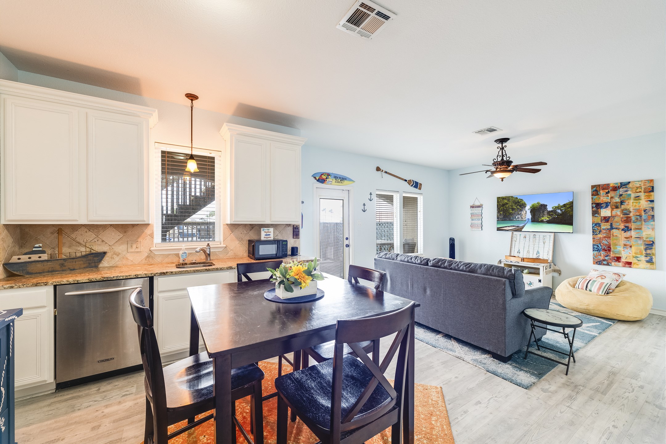 Private space located on the first floor with access off the sundeck with dining table, kitchen space and comfortable seating