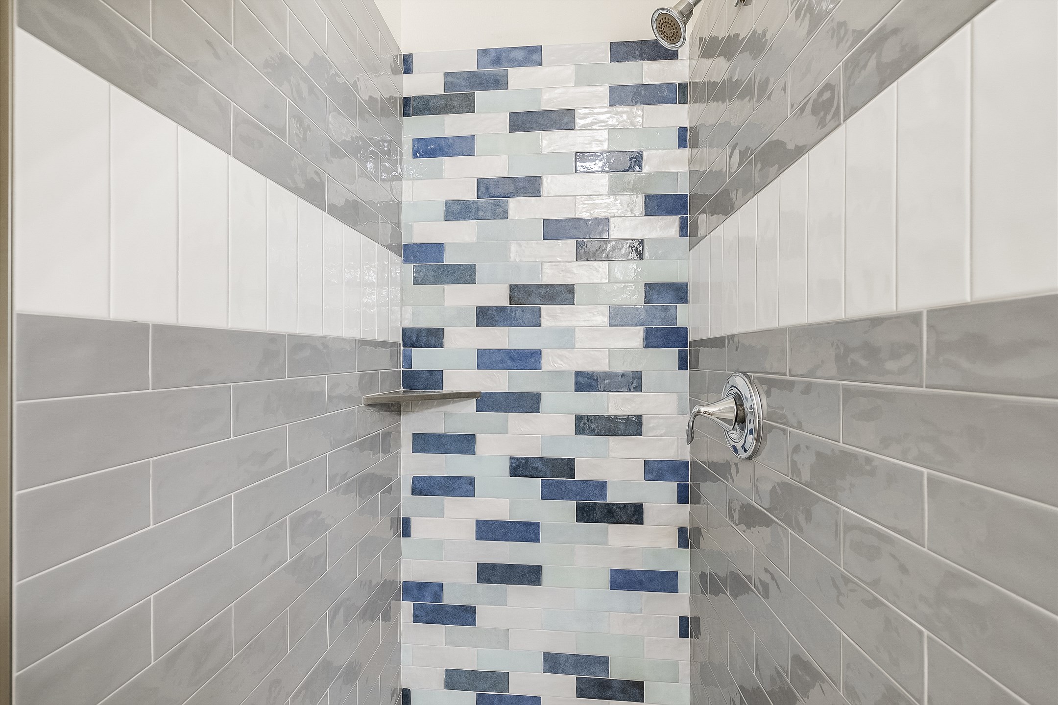 Guest bathroom on the second floor with walk in shower